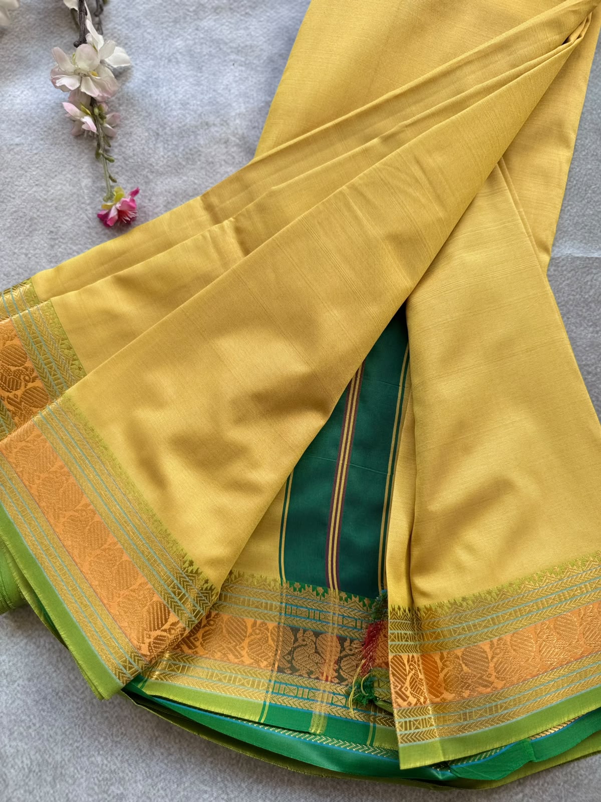 Mustard Yellow Semi Silk Saree 109