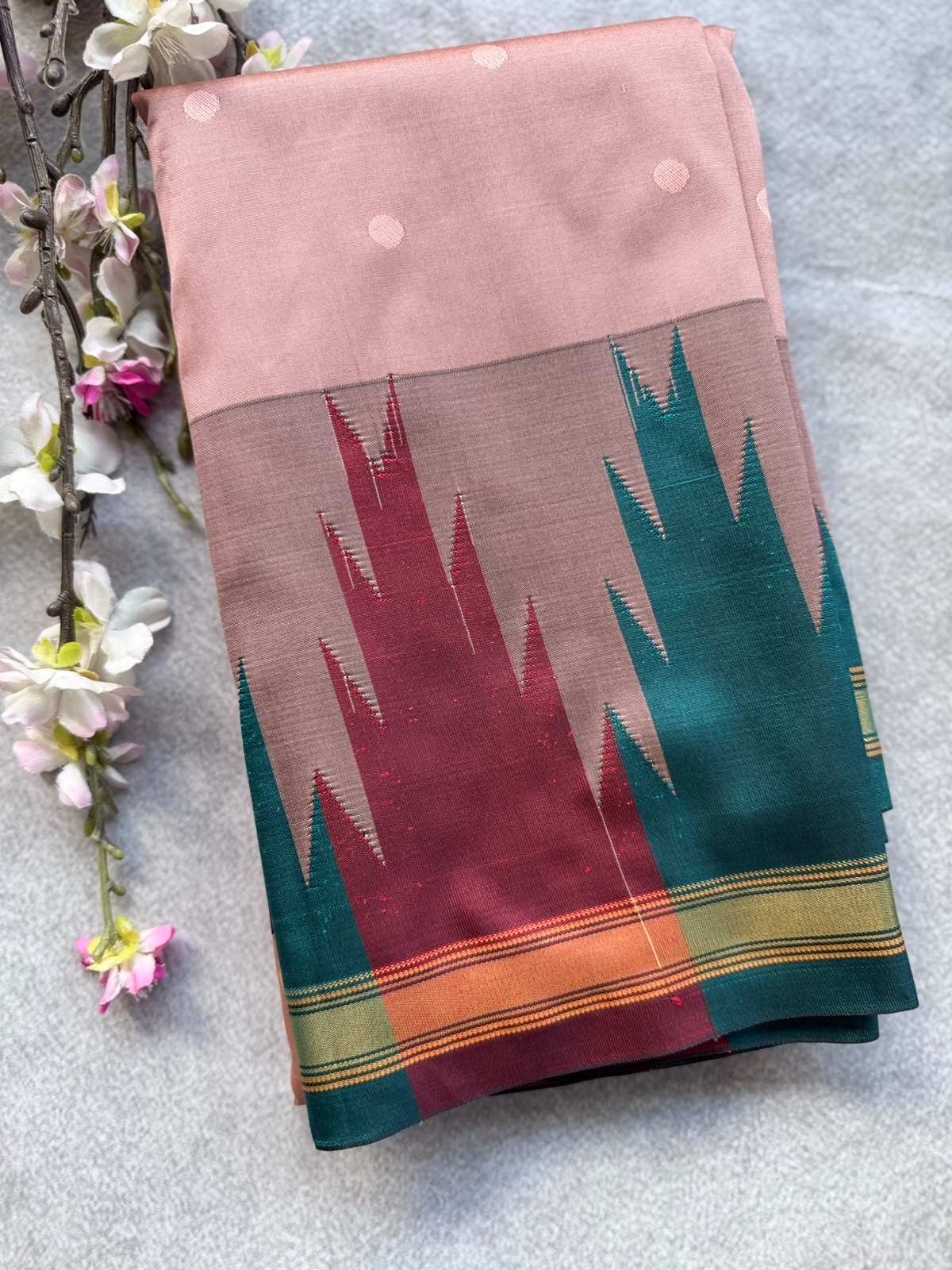 Peach Semi Silk Saree 109