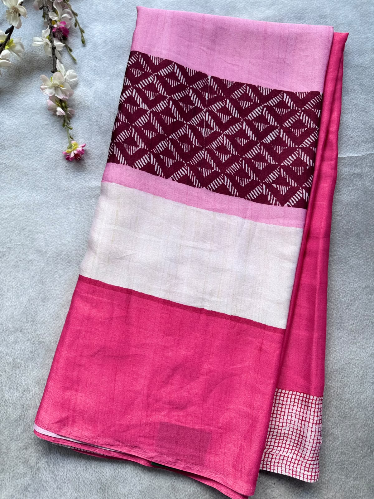 Pink Satin Saree 109