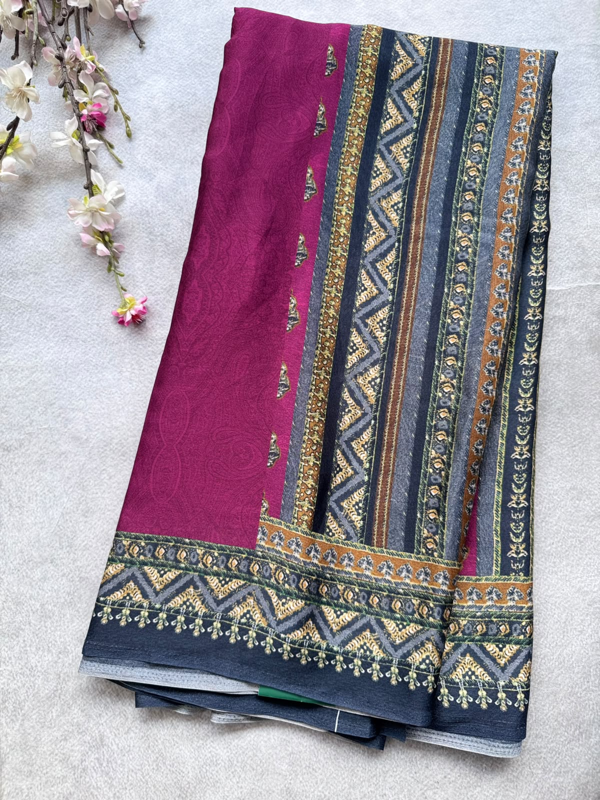 Maroon Satin Saree 109