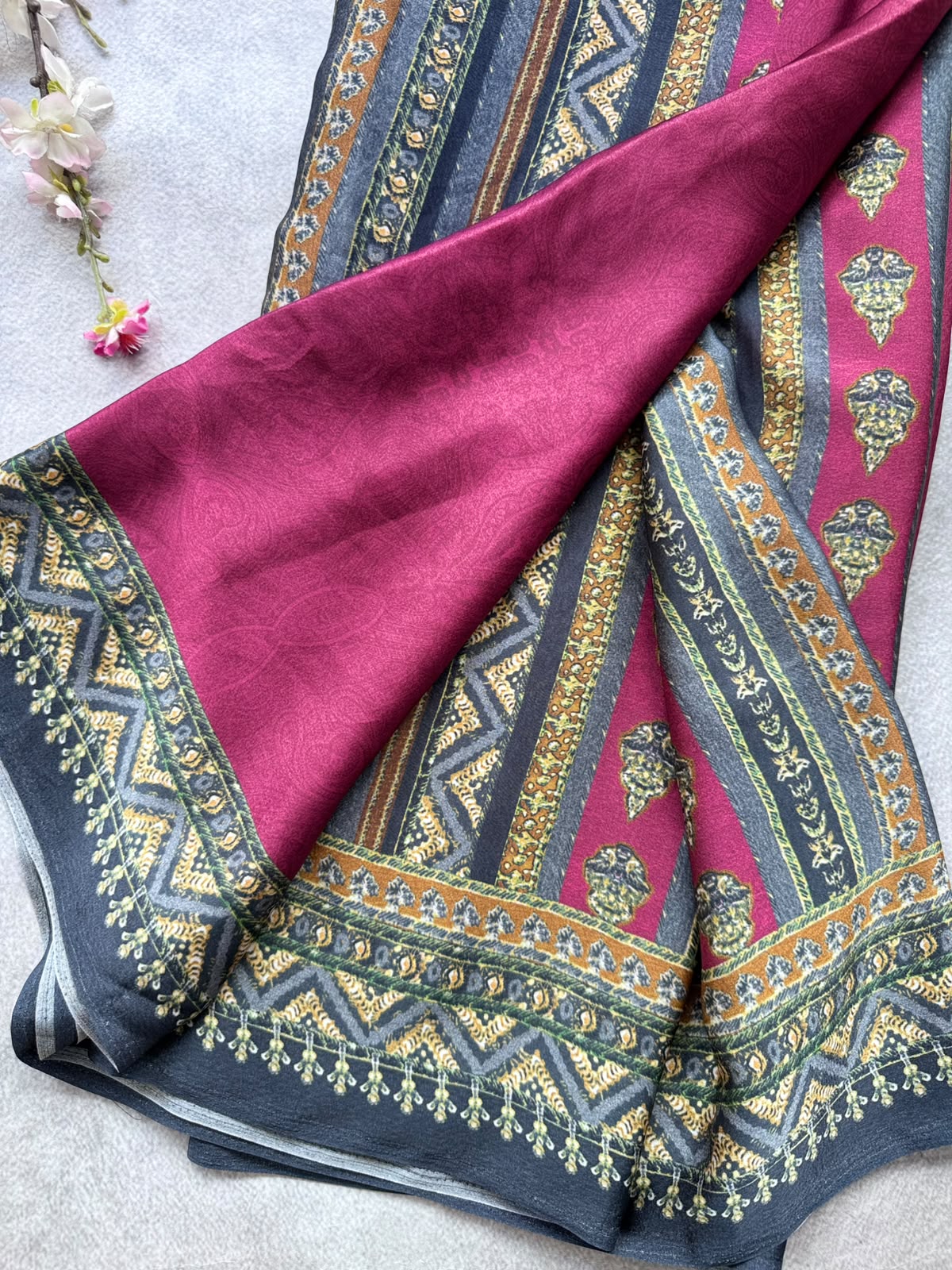 Maroon Satin Saree 109