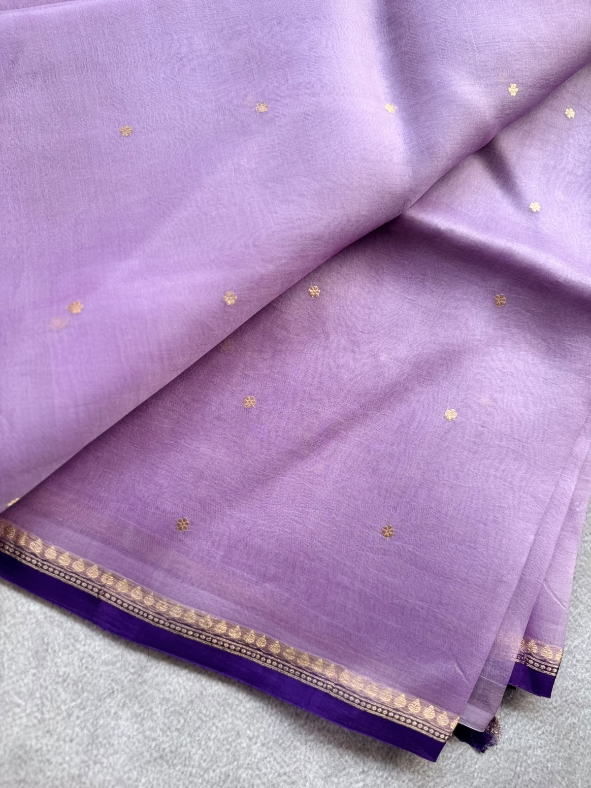 Pastel Lavender Pure Kora Organza Silk Saree 109