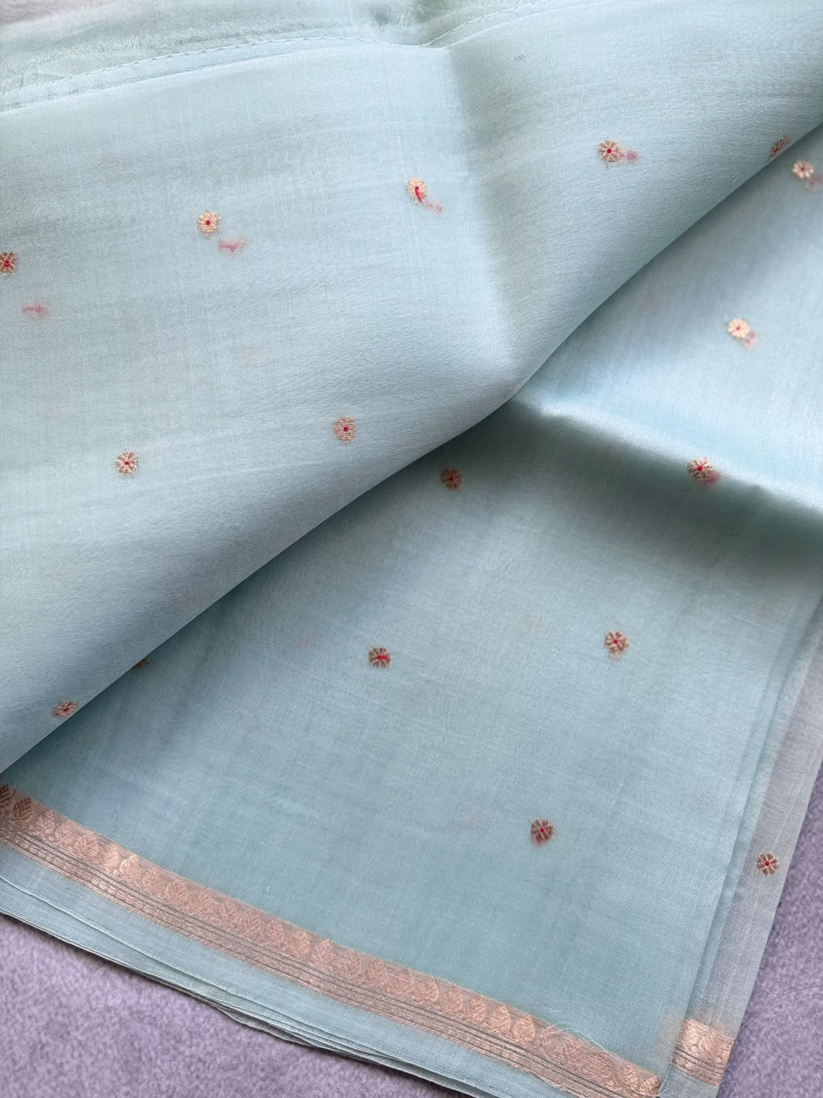 Pastel Green Pure Kora Organza Silk Saree 109