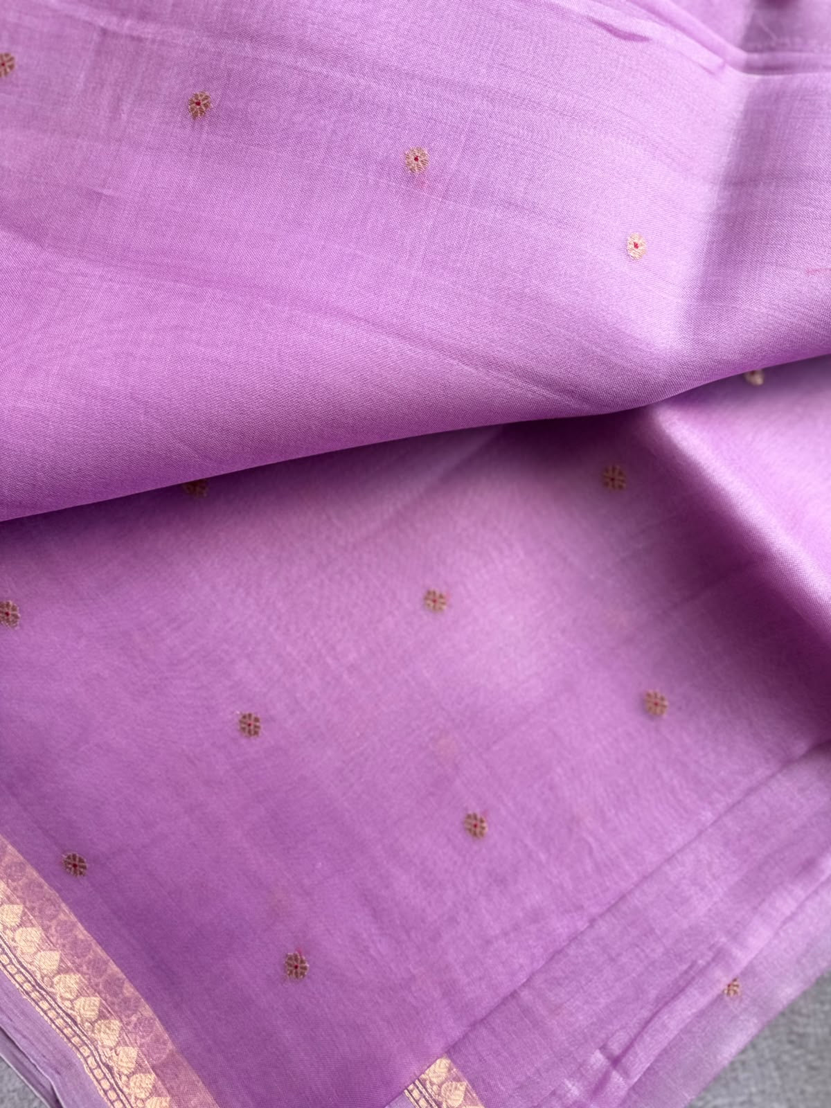 Pastel Lilac Pure Kora Organza Silk Saree 109