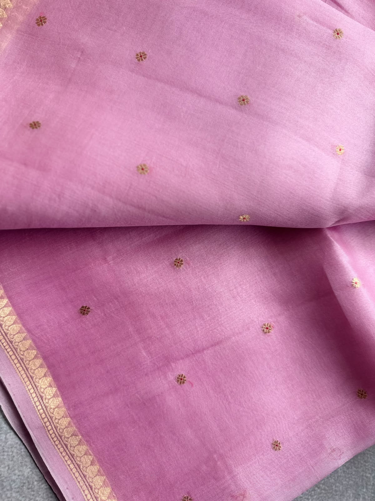 Pastel Pink Pure Kora Organza Silk Saree 109