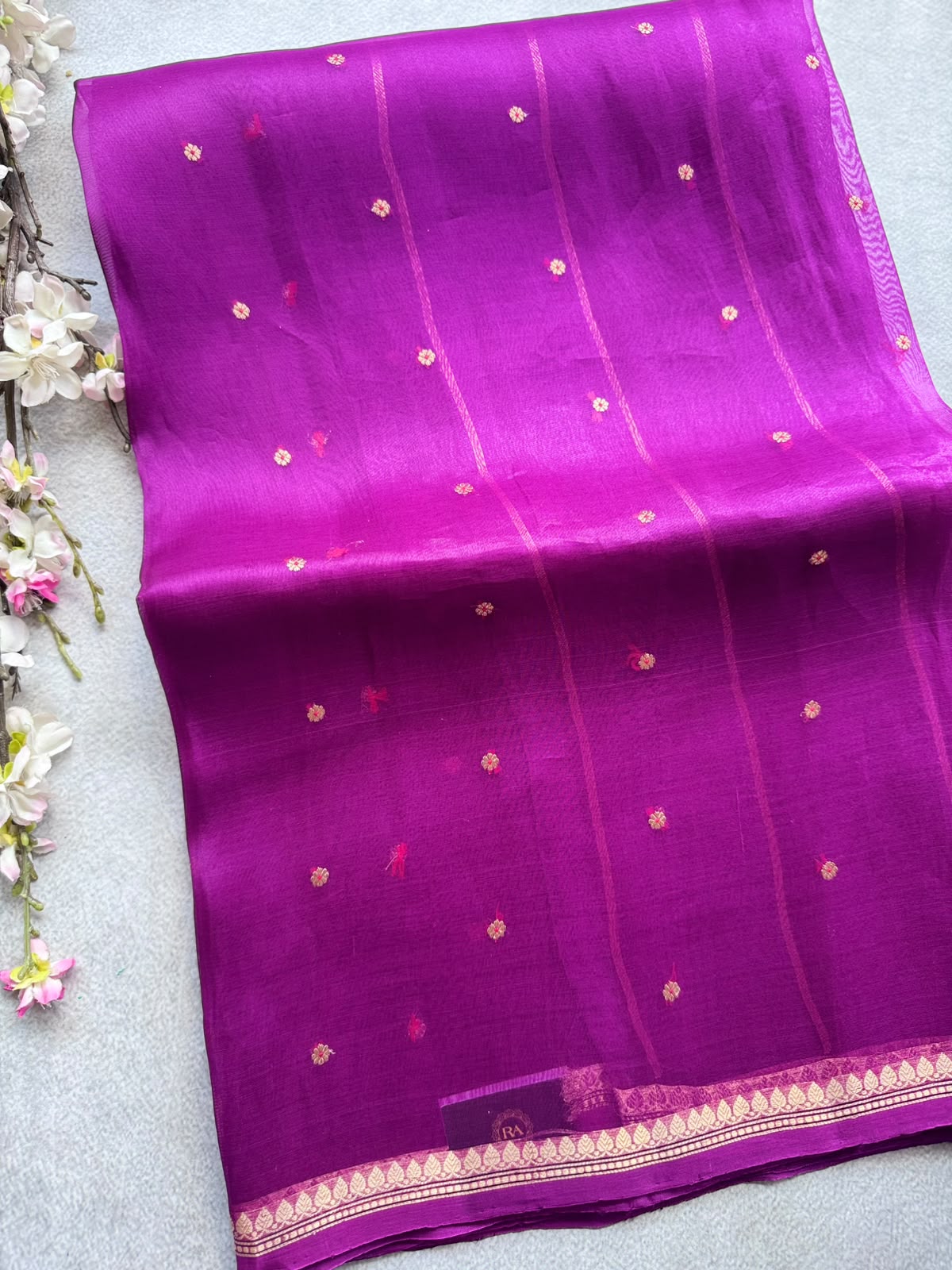 Magenta Pure Kora Organza Silk Saree 109