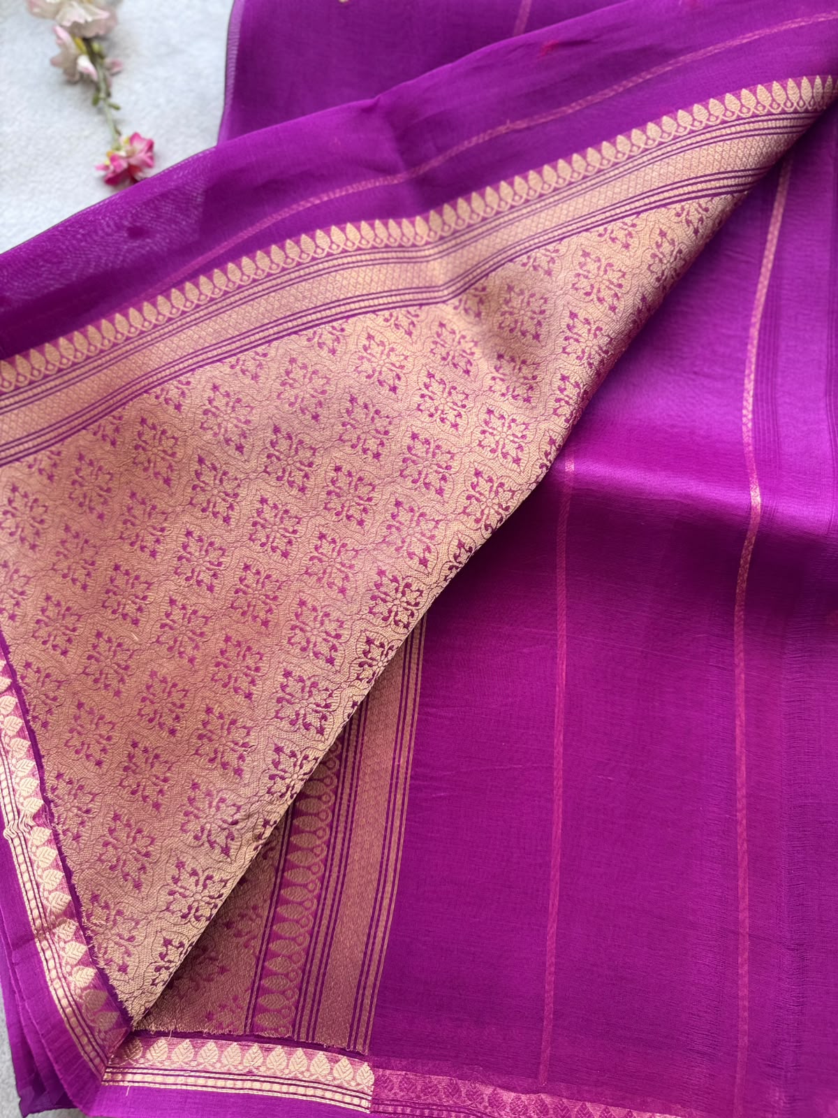 Magenta Pure Kora Organza Silk Saree 109