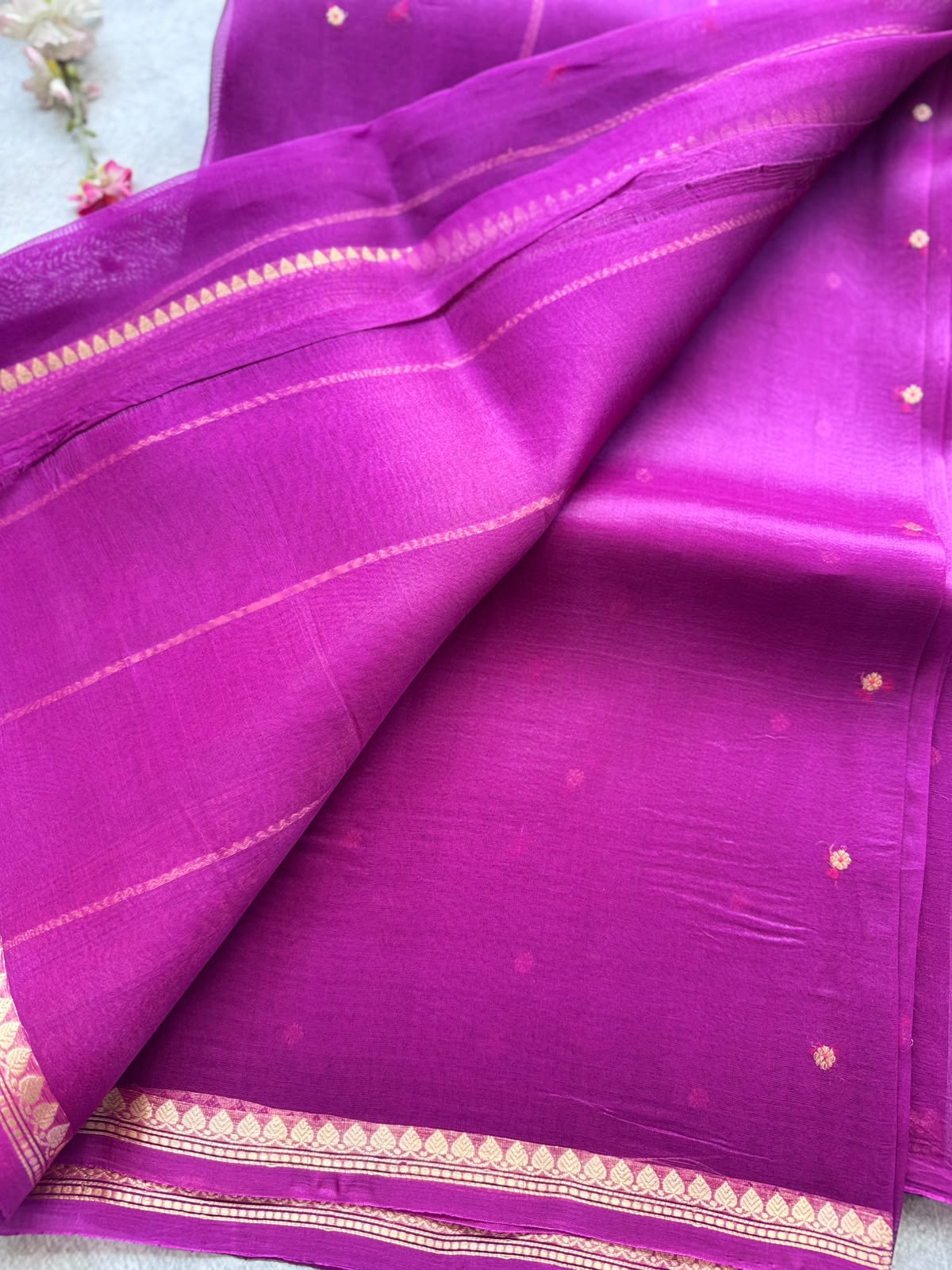 Magenta Pure Kora Organza Silk Saree 109