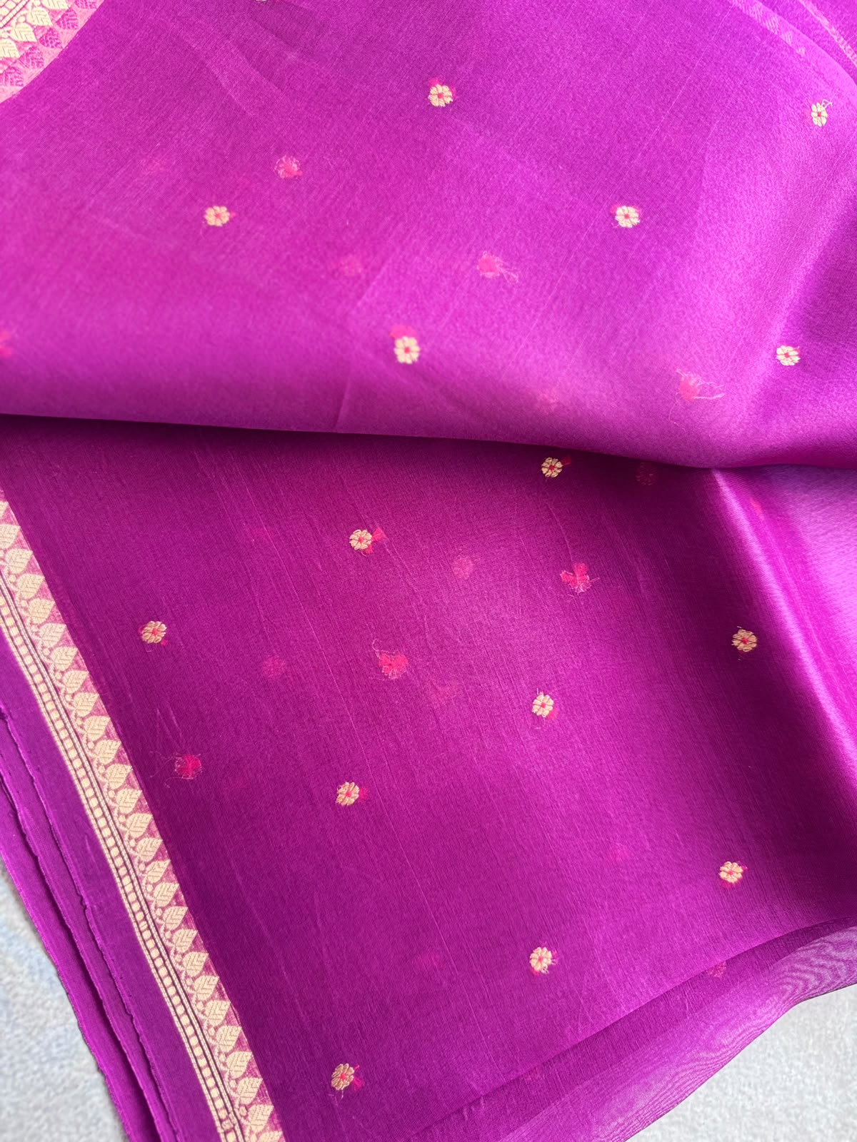 Magenta Pure Kora Organza Silk Saree 109