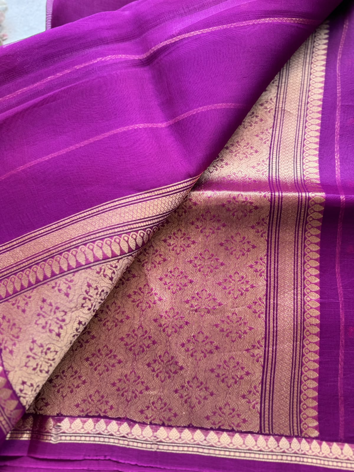 Magenta Pure Kora Organza Silk Saree 109