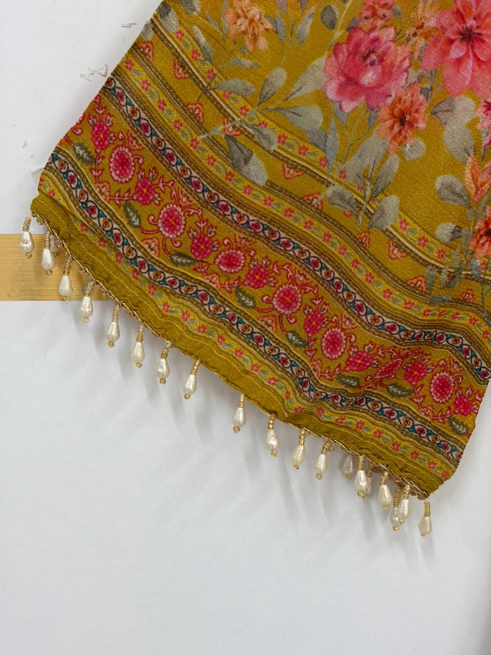 Yellow Crepe Digital Print Airline Kurtha 212