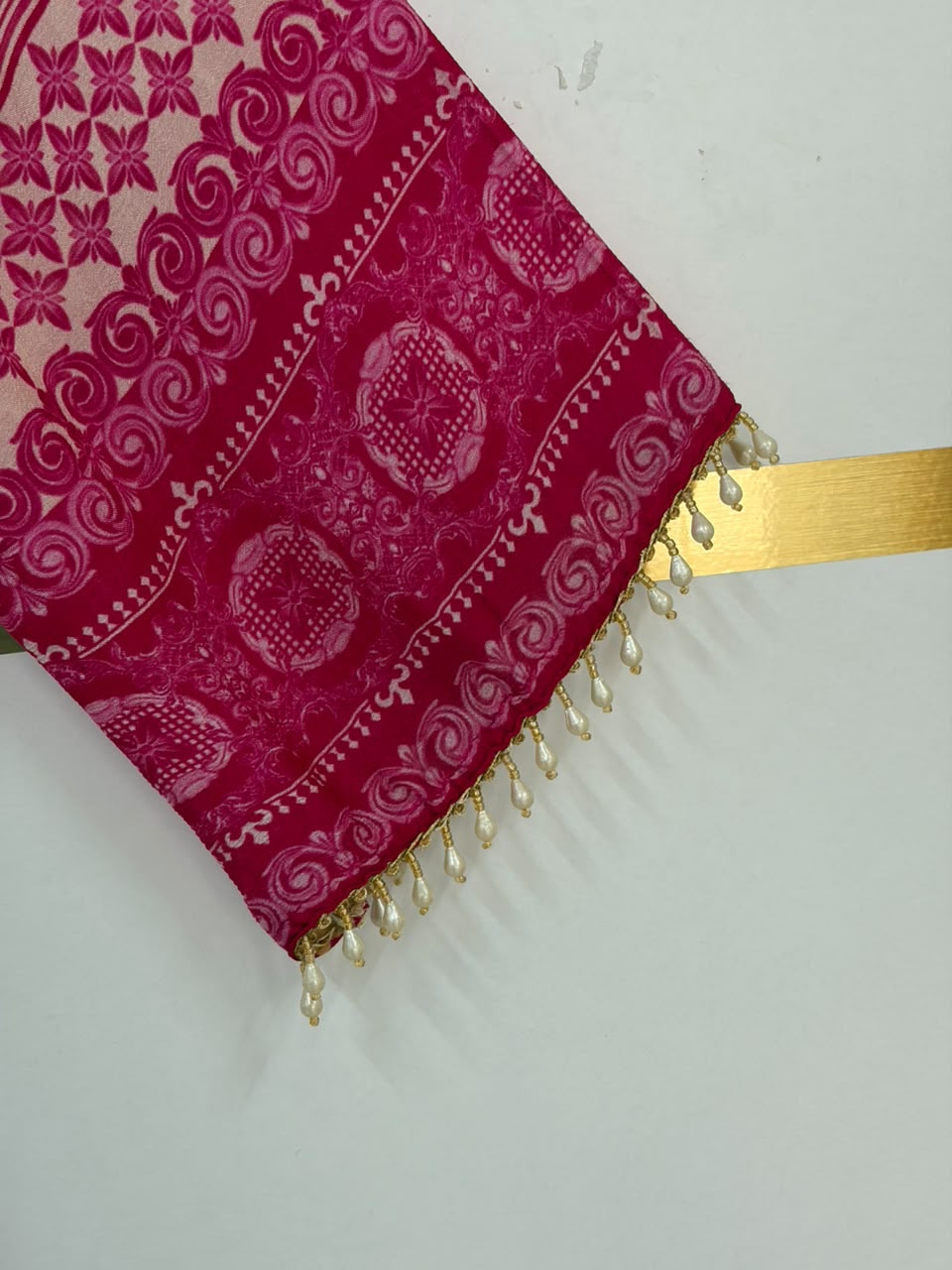 Pink and White Crepe Digital Print Airline Kurtha 212