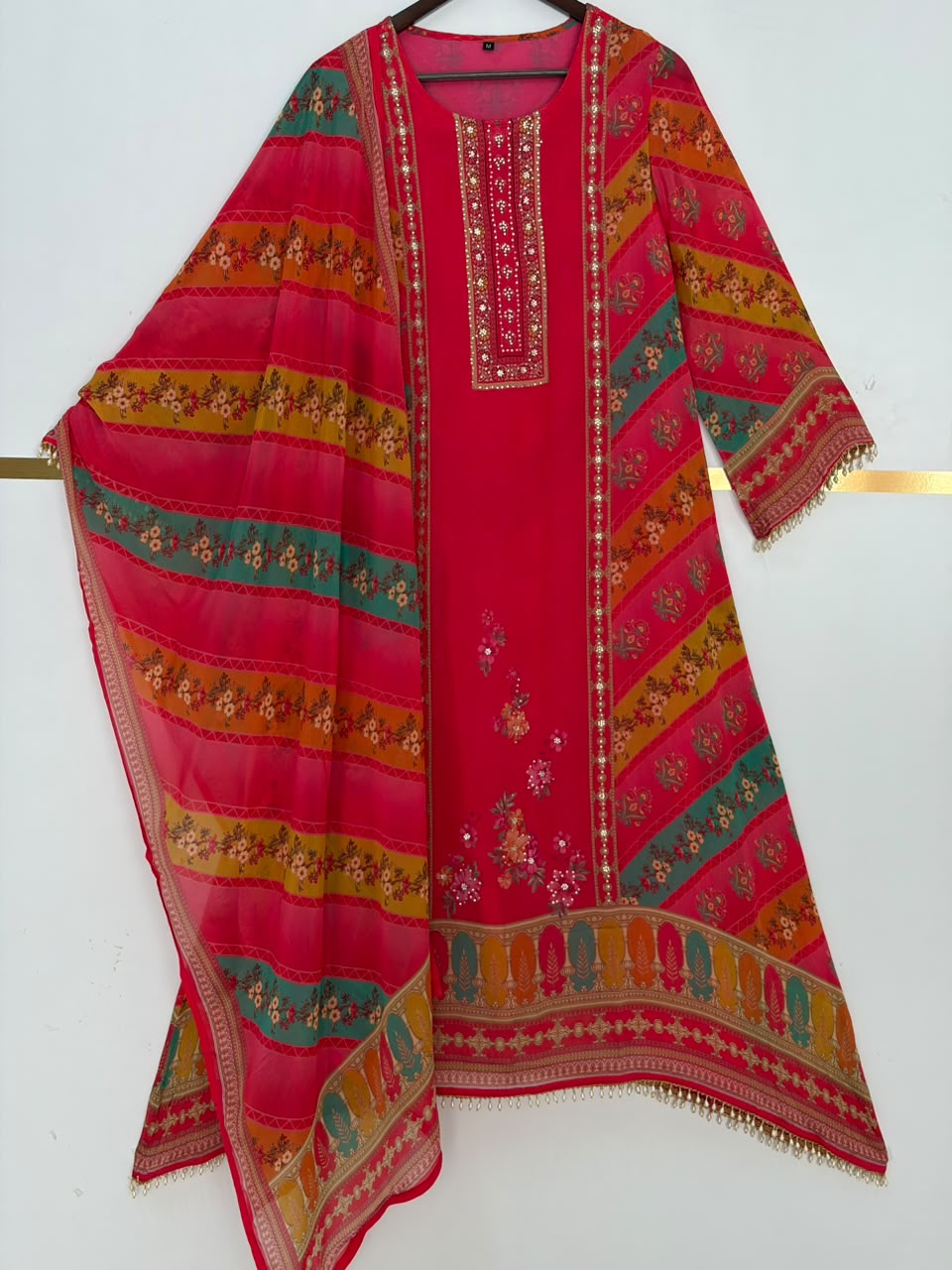 Pink Crepe Digital Print Airline Kurtha 212