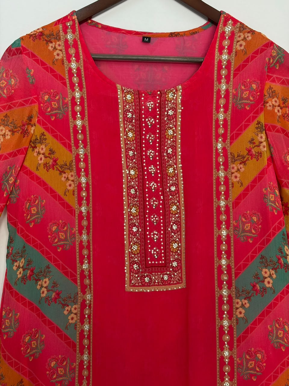Pink Crepe Digital Print Airline Kurtha 212