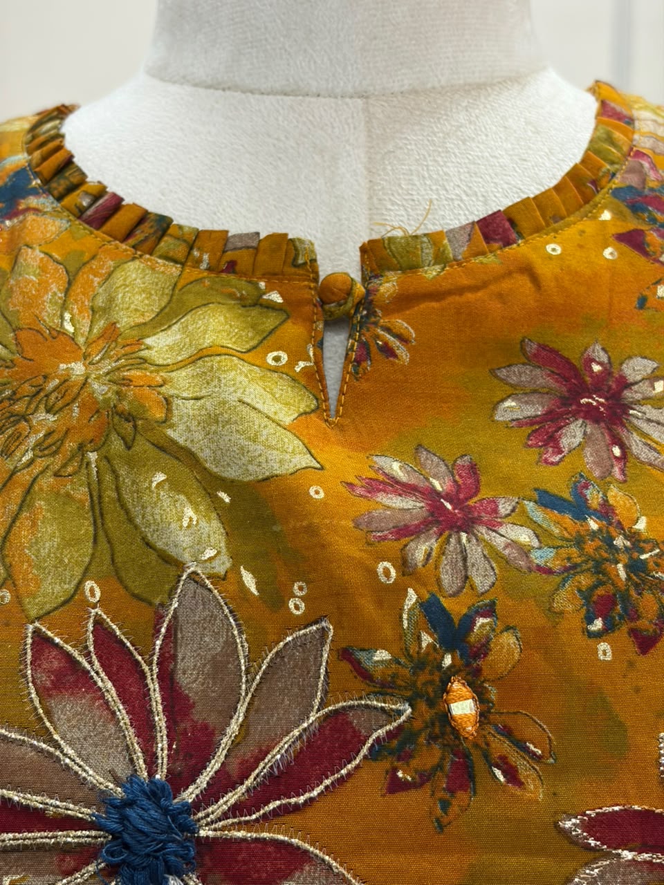 Yellow Satine Silk 1 pcs kurtha 124