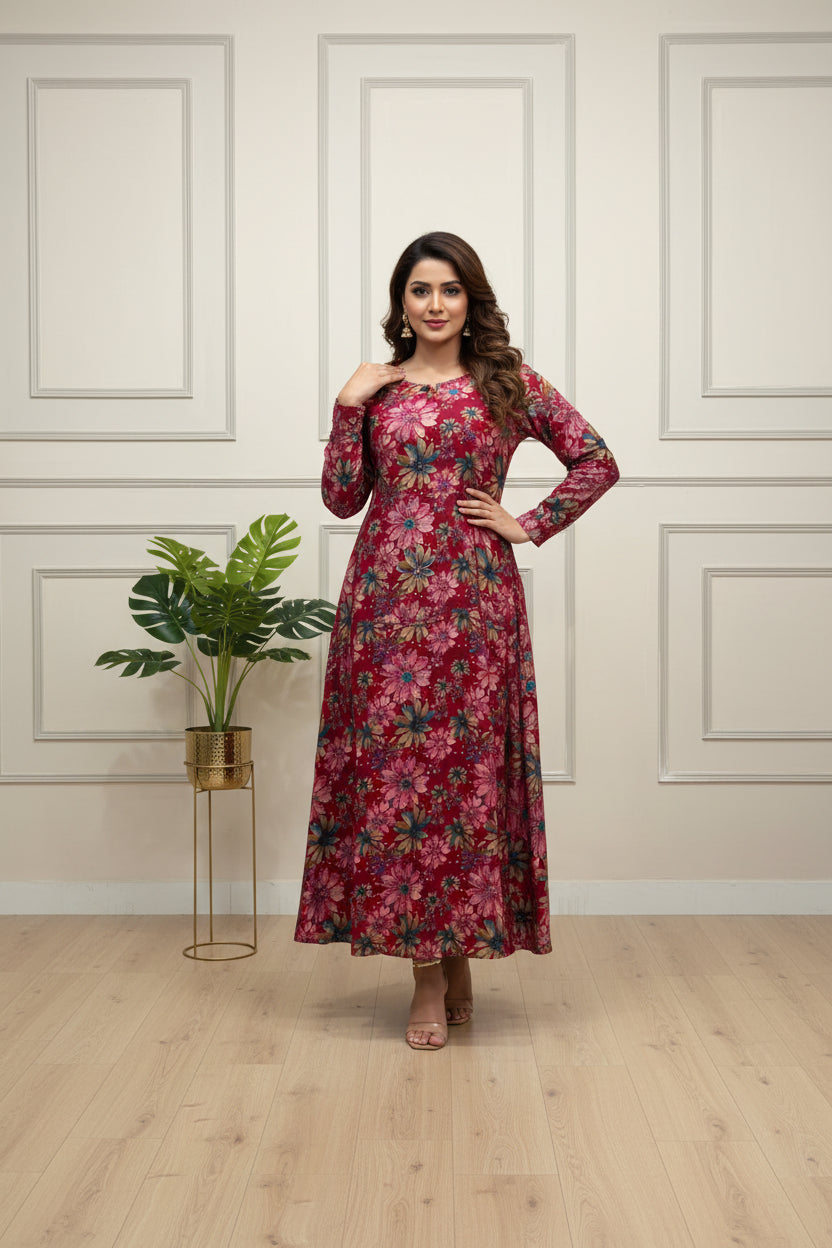 Pink Satine Silk 1 pcs kurtha 124