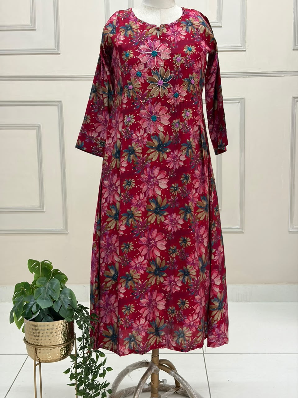 Pink Satine Silk 1 pcs kurtha 124