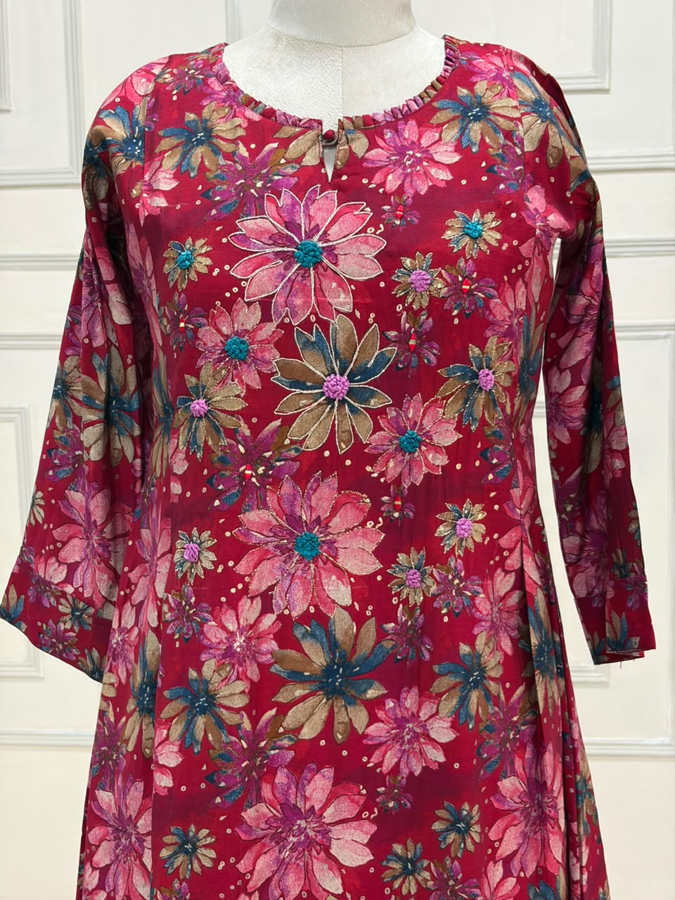Pink Satine Silk 1 pcs kurtha 124