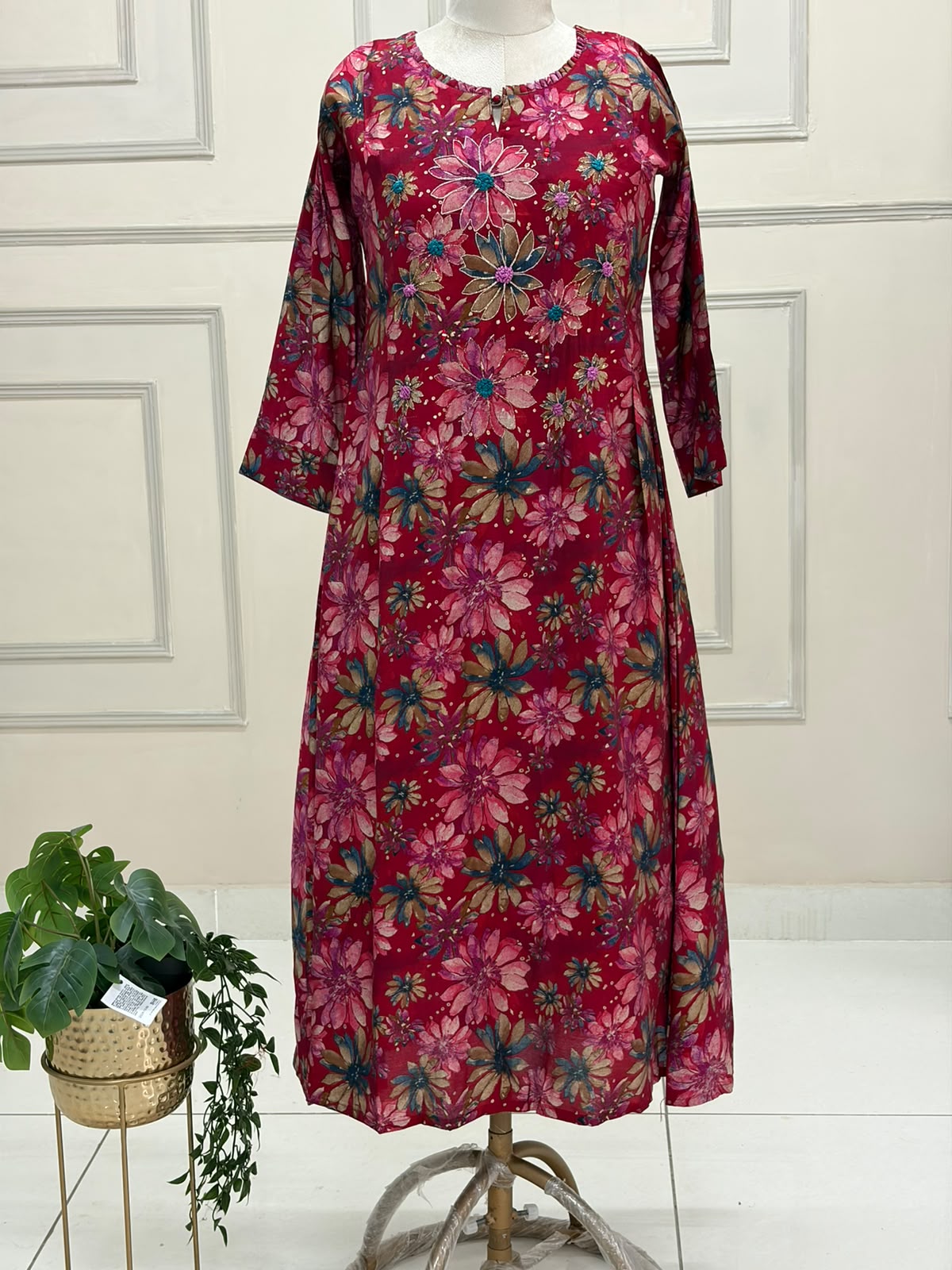 Pink Satine Silk 1 pcs kurtha 124