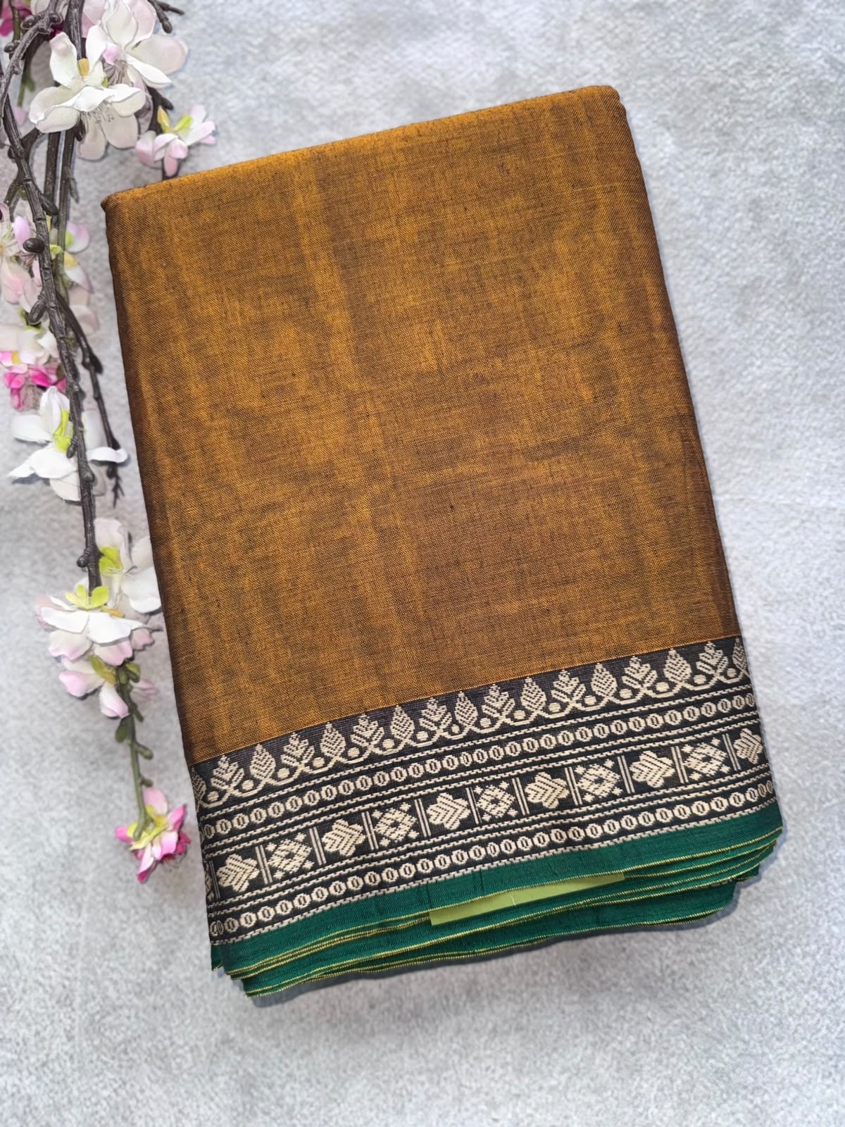 Mustard Narayanpet Cotton Saree 109