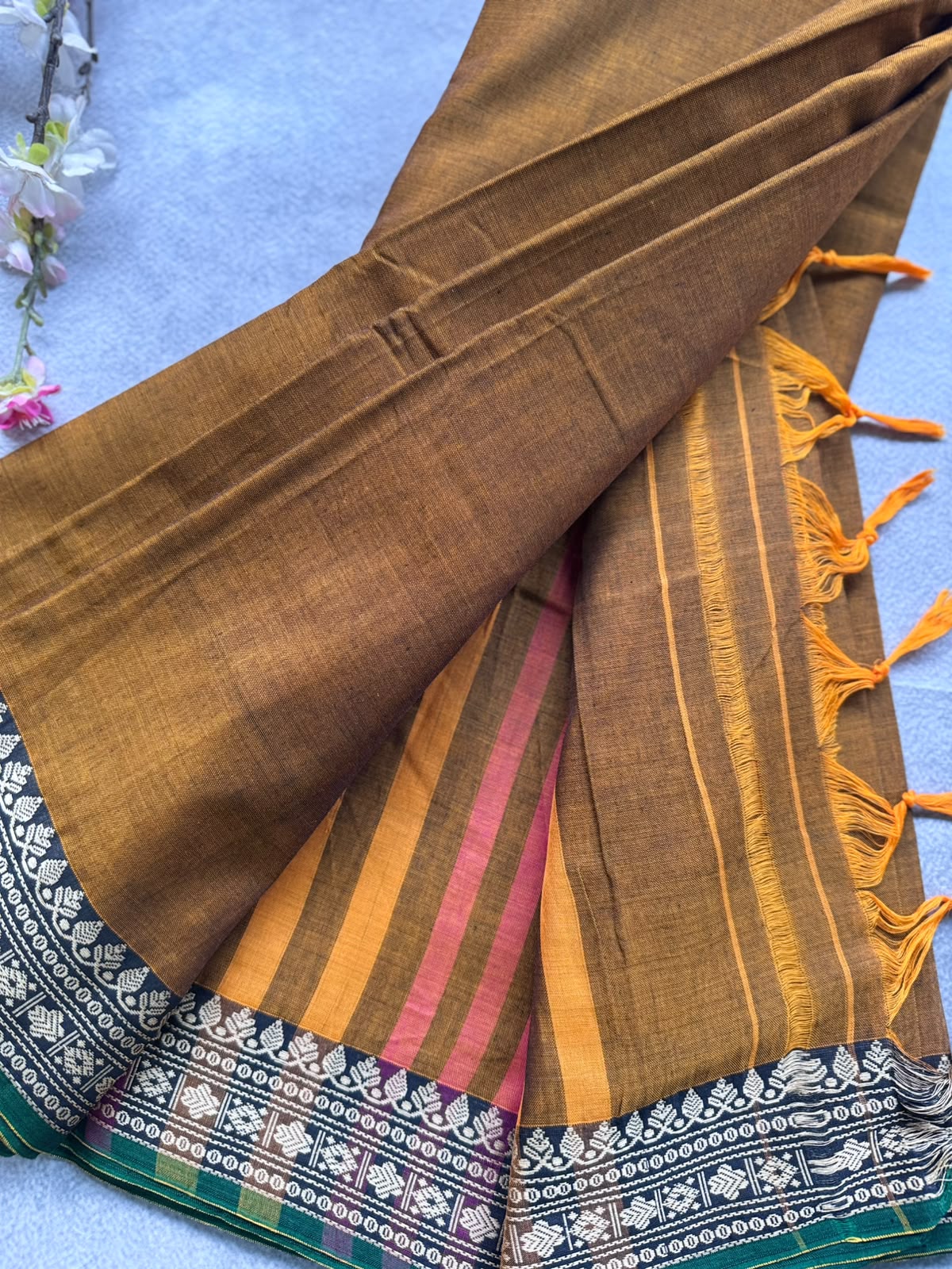 Mustard Narayanpet Cotton Saree 109