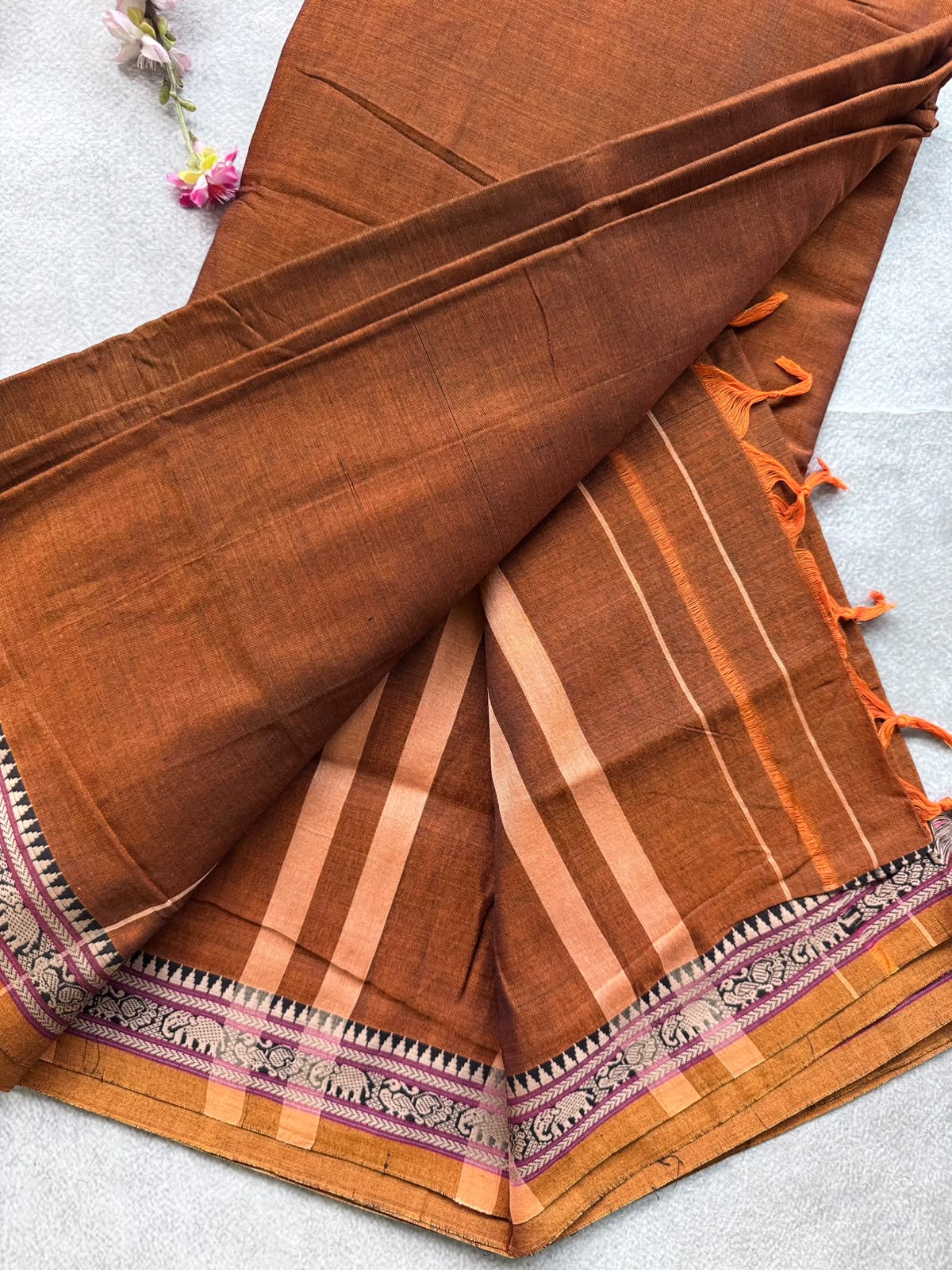 Brown Narayanpet Cotton Saree 109