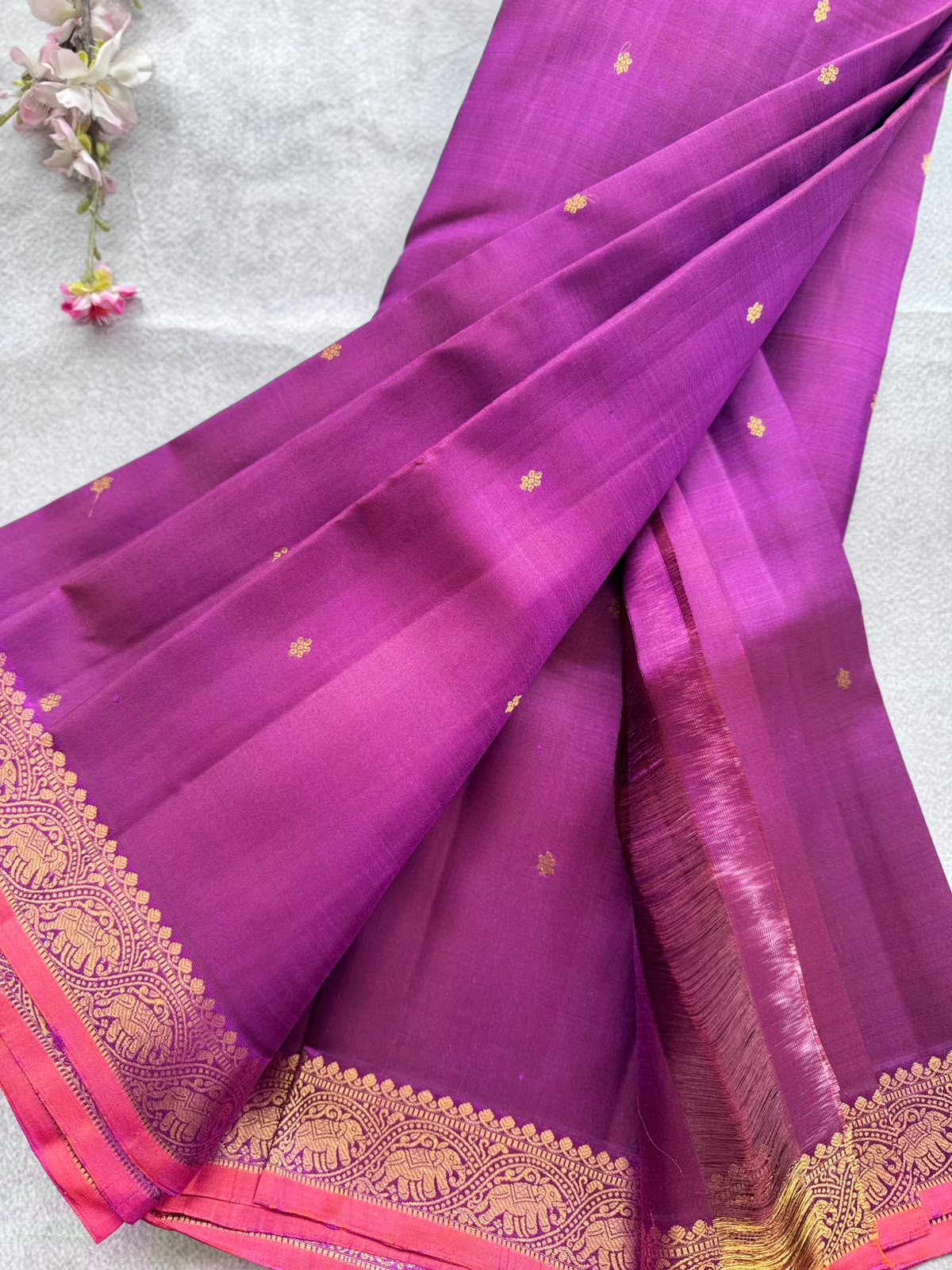 Purple Pure Kanchi Silk Saree 109