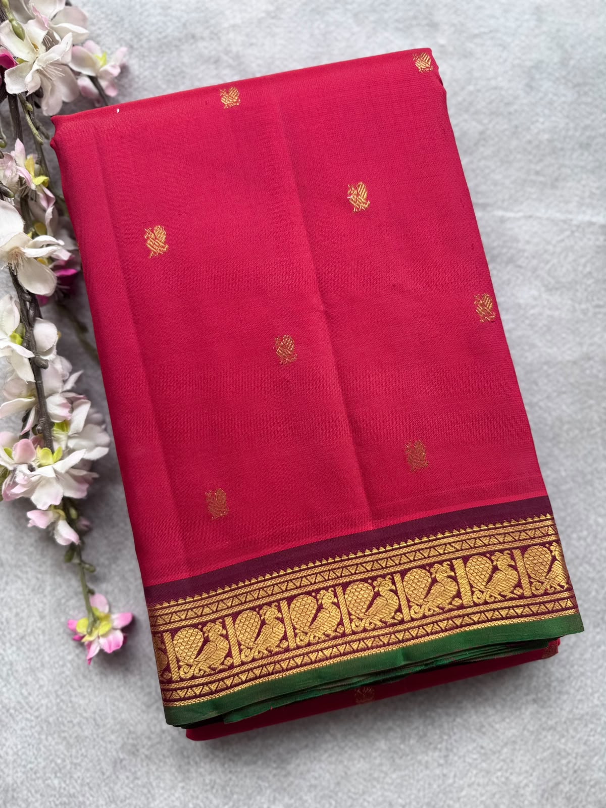 Red Pure Kanchi Silk Saree 109