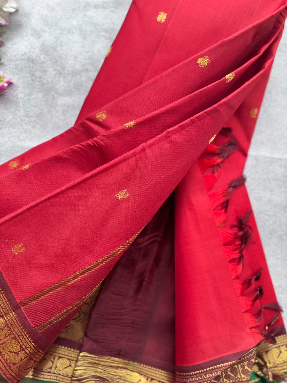 Red Pure Kanchi Silk Saree 109