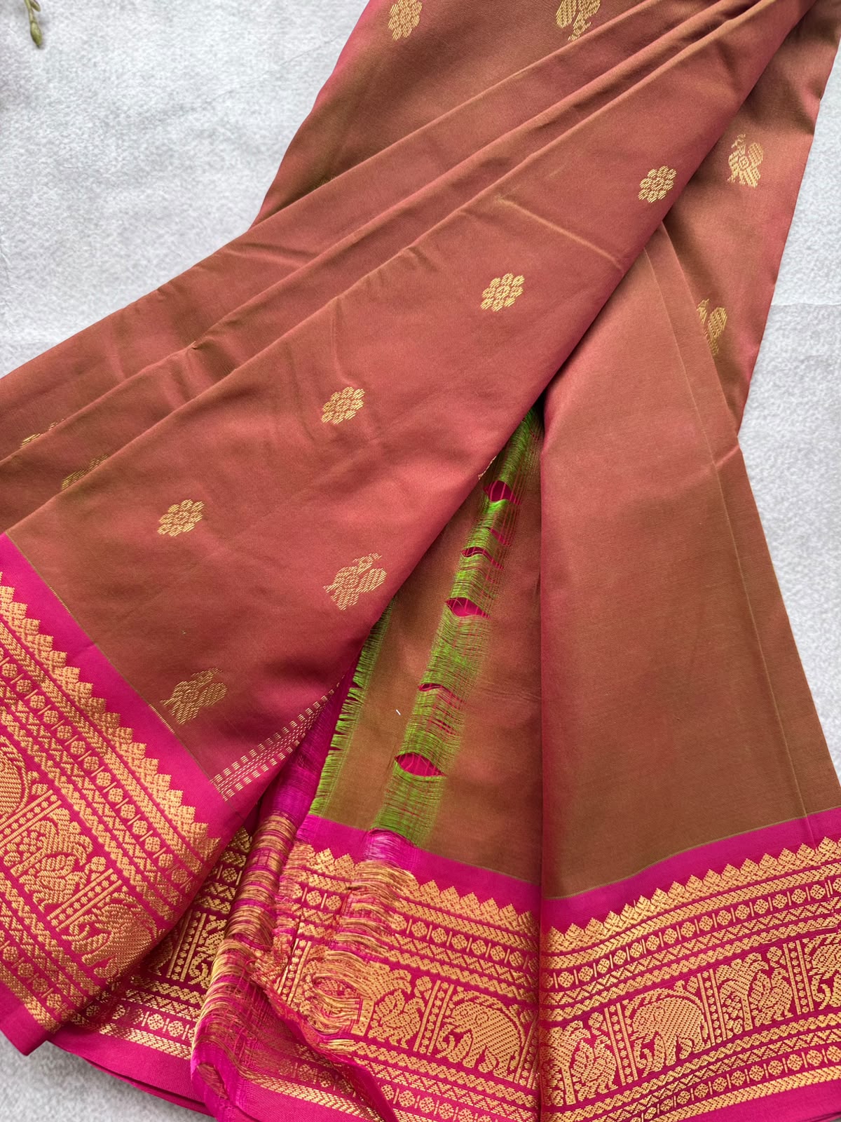 Rust Brown Pure Kanchi Silk Saree 109