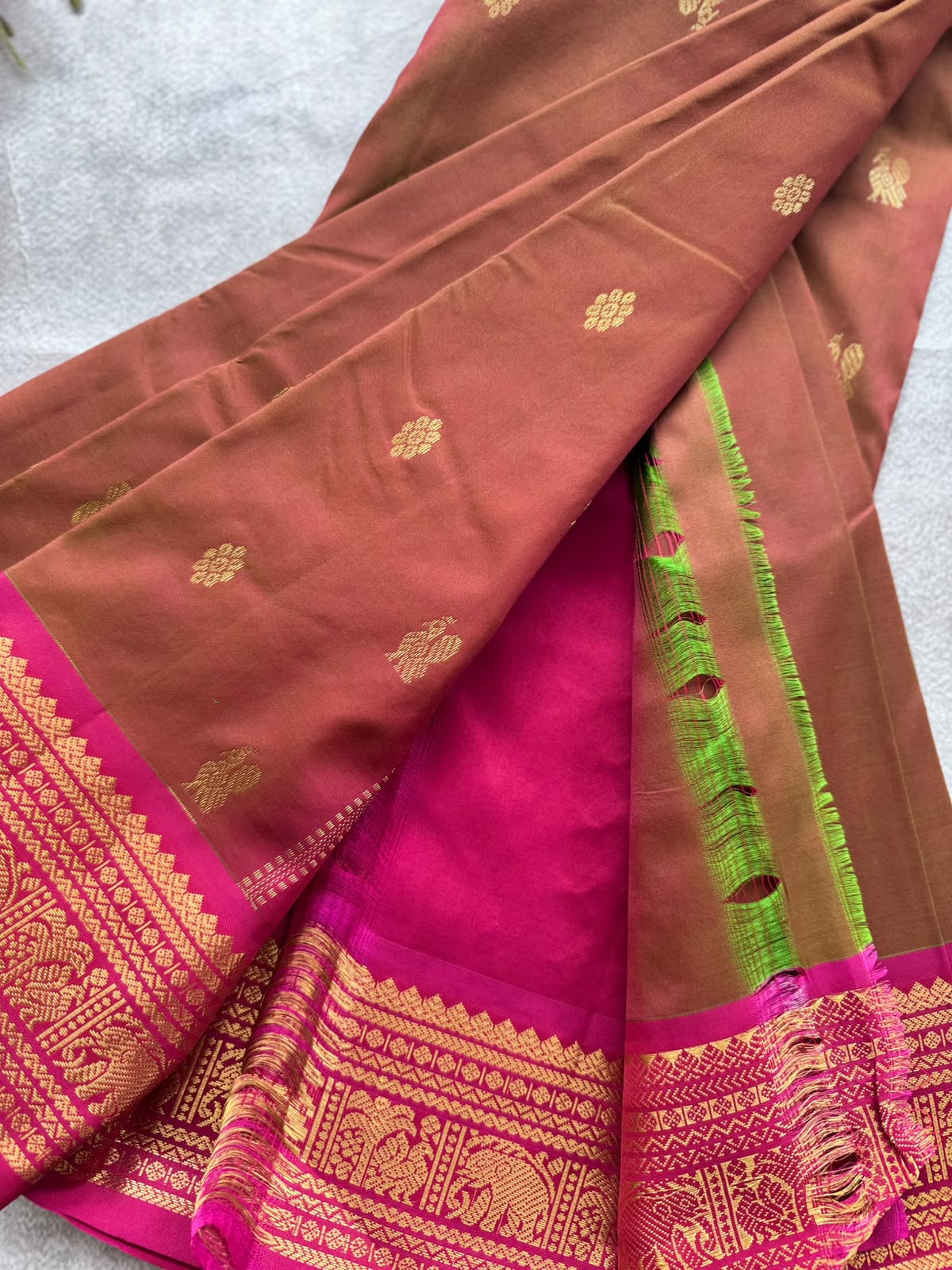Rust Brown Pure Kanchi Silk Saree 109