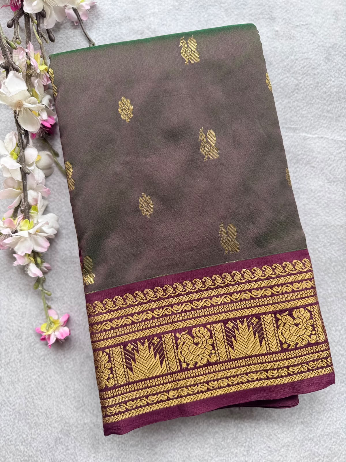 Maroon Pure Kanchi Silk Saree 109