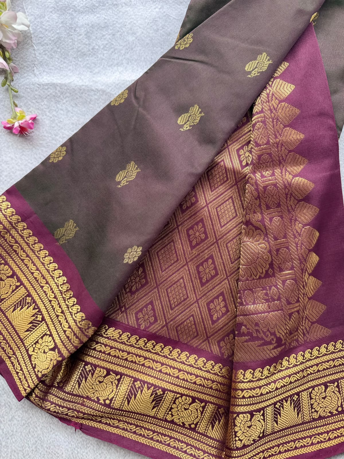 Maroon Pure Kanchi Silk Saree 109