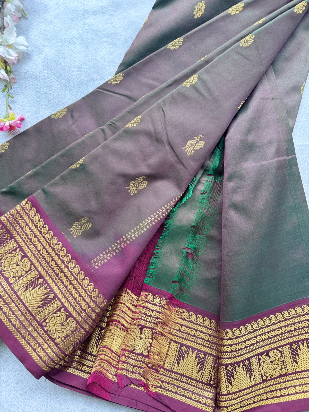 Maroon Pure Kanchi Silk Saree 109