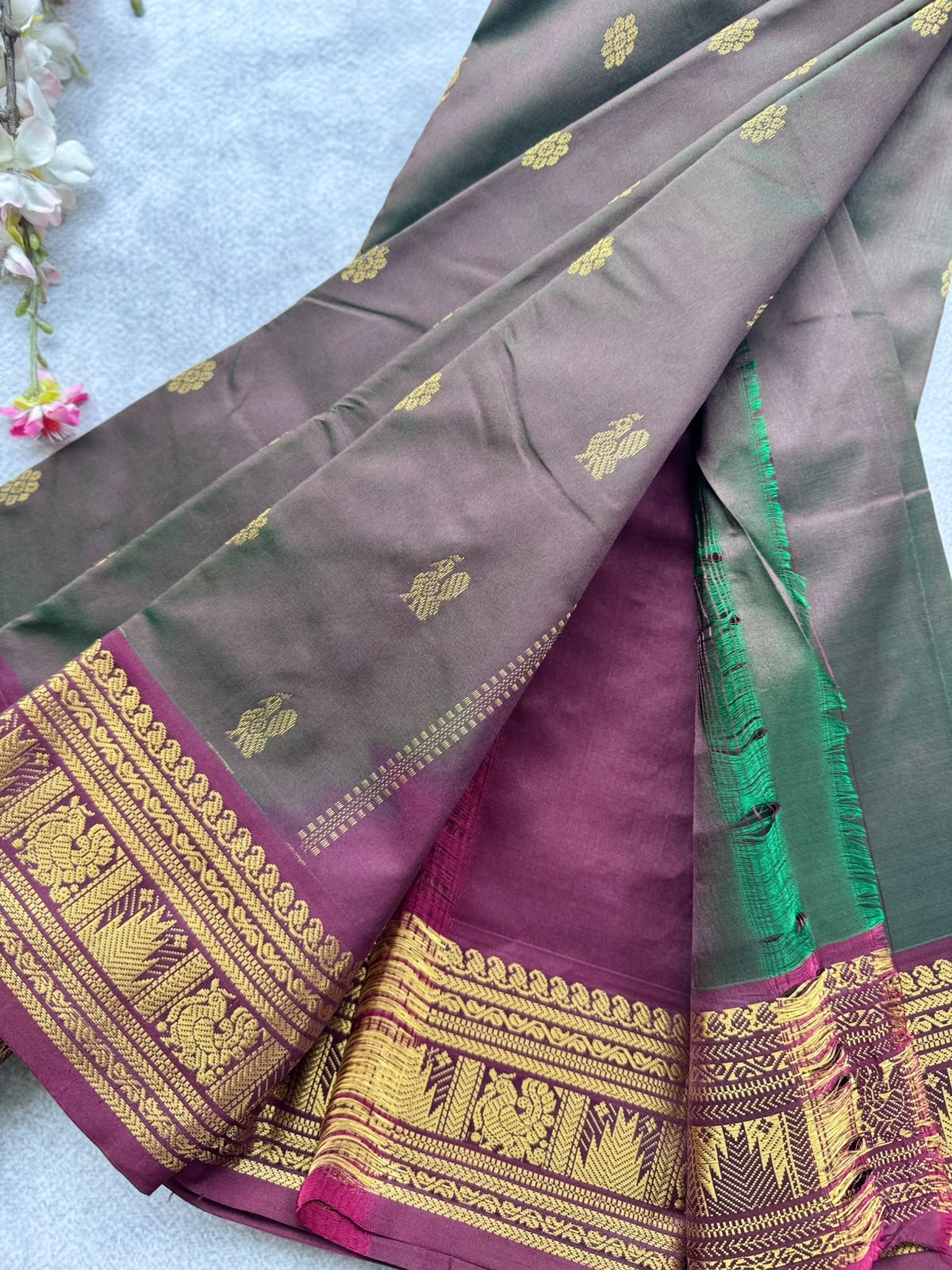 Maroon Pure Kanchi Silk Saree 109