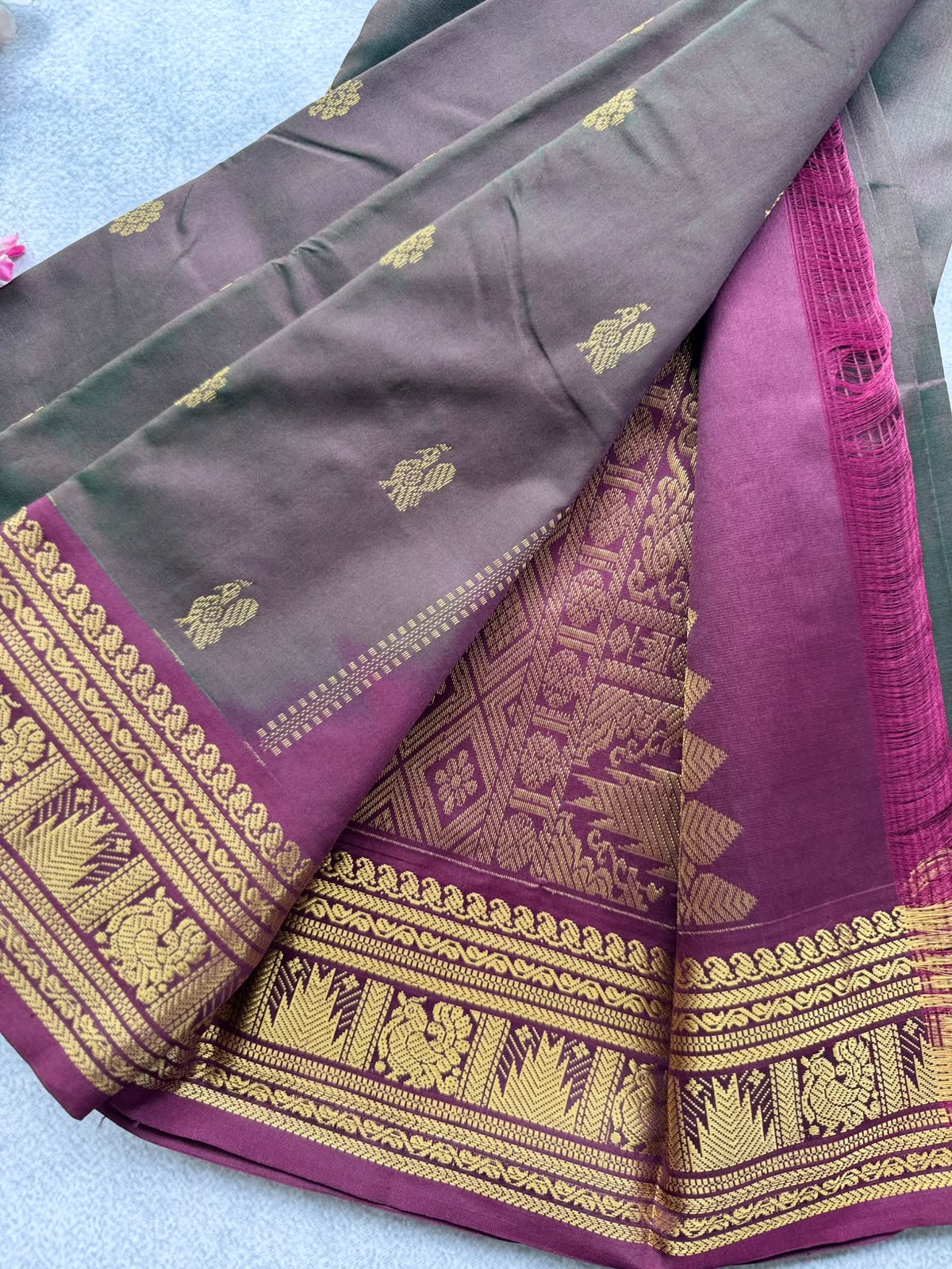 Maroon Pure Kanchi Silk Saree 109