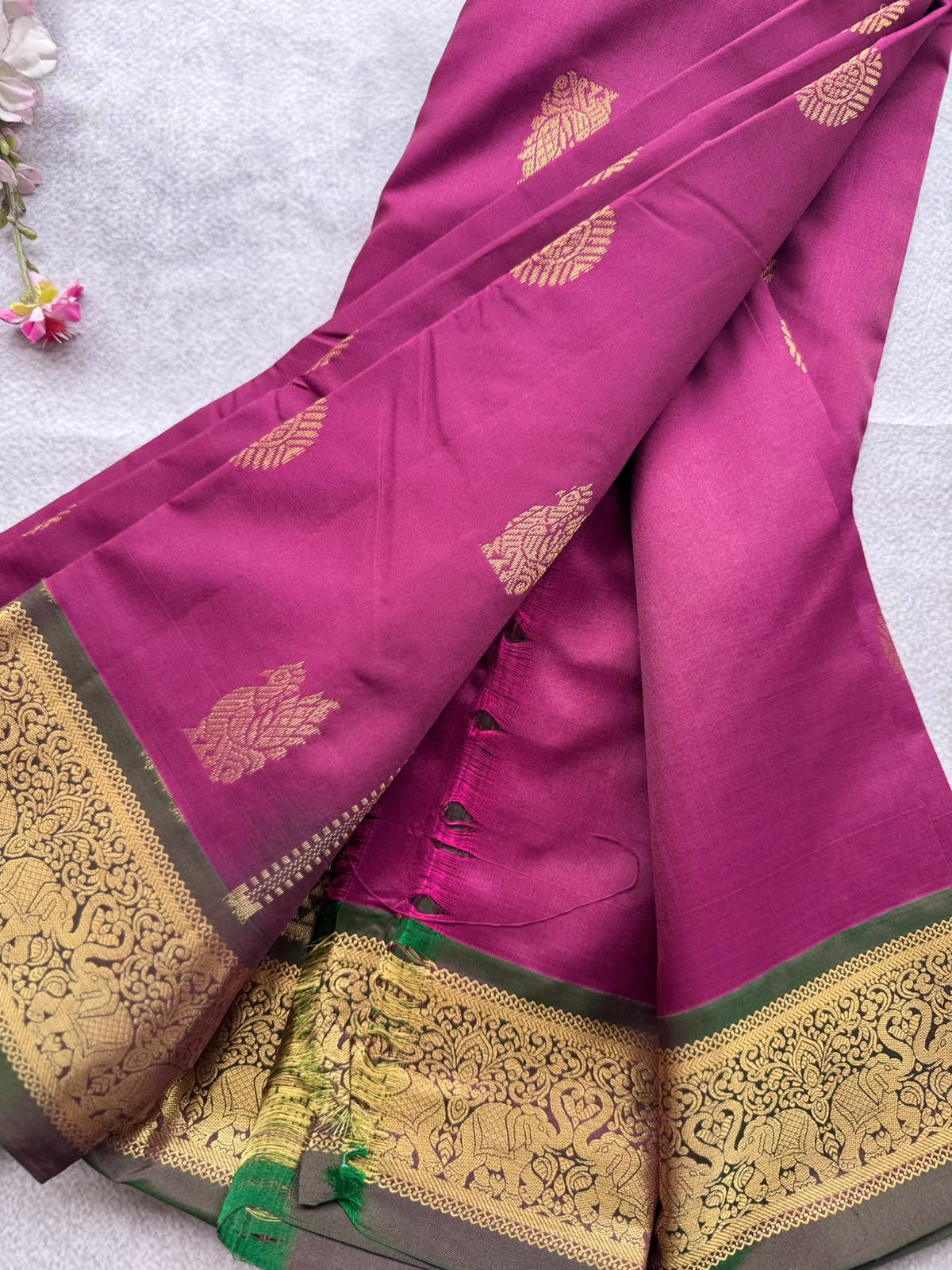 Maroon Pure Kanchi Silk Saree 109