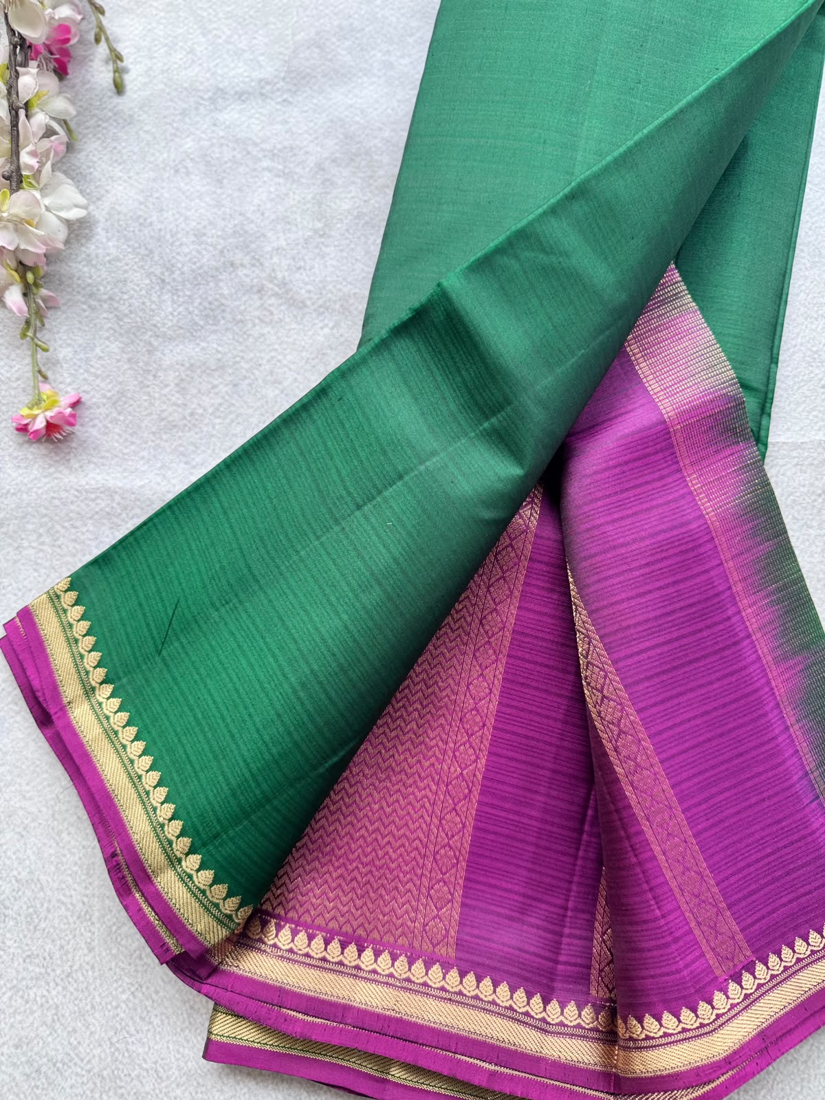 Green Pure Kanchi Silk Saree 109