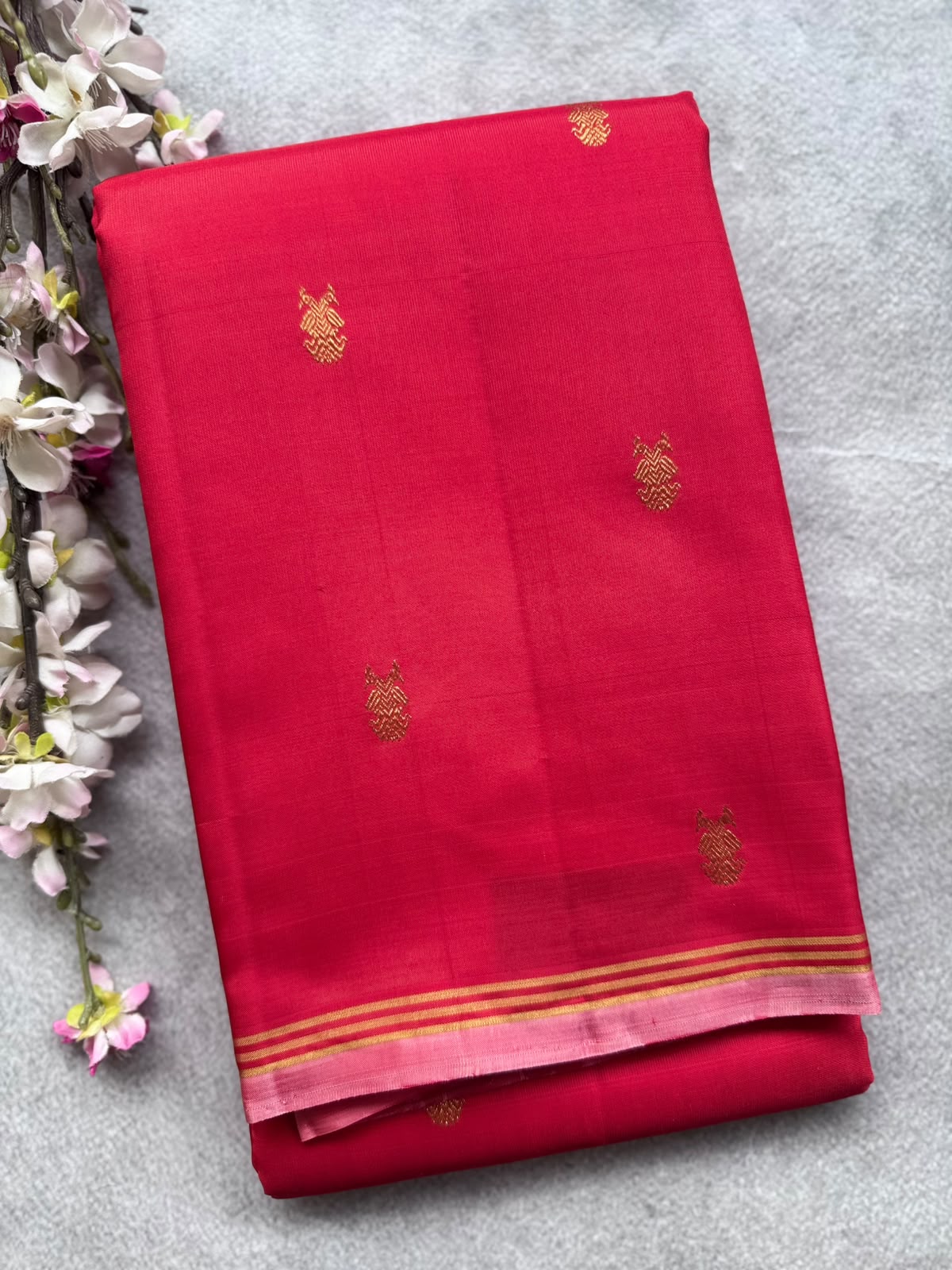 Red Pure Kanchi Silk Saree 109