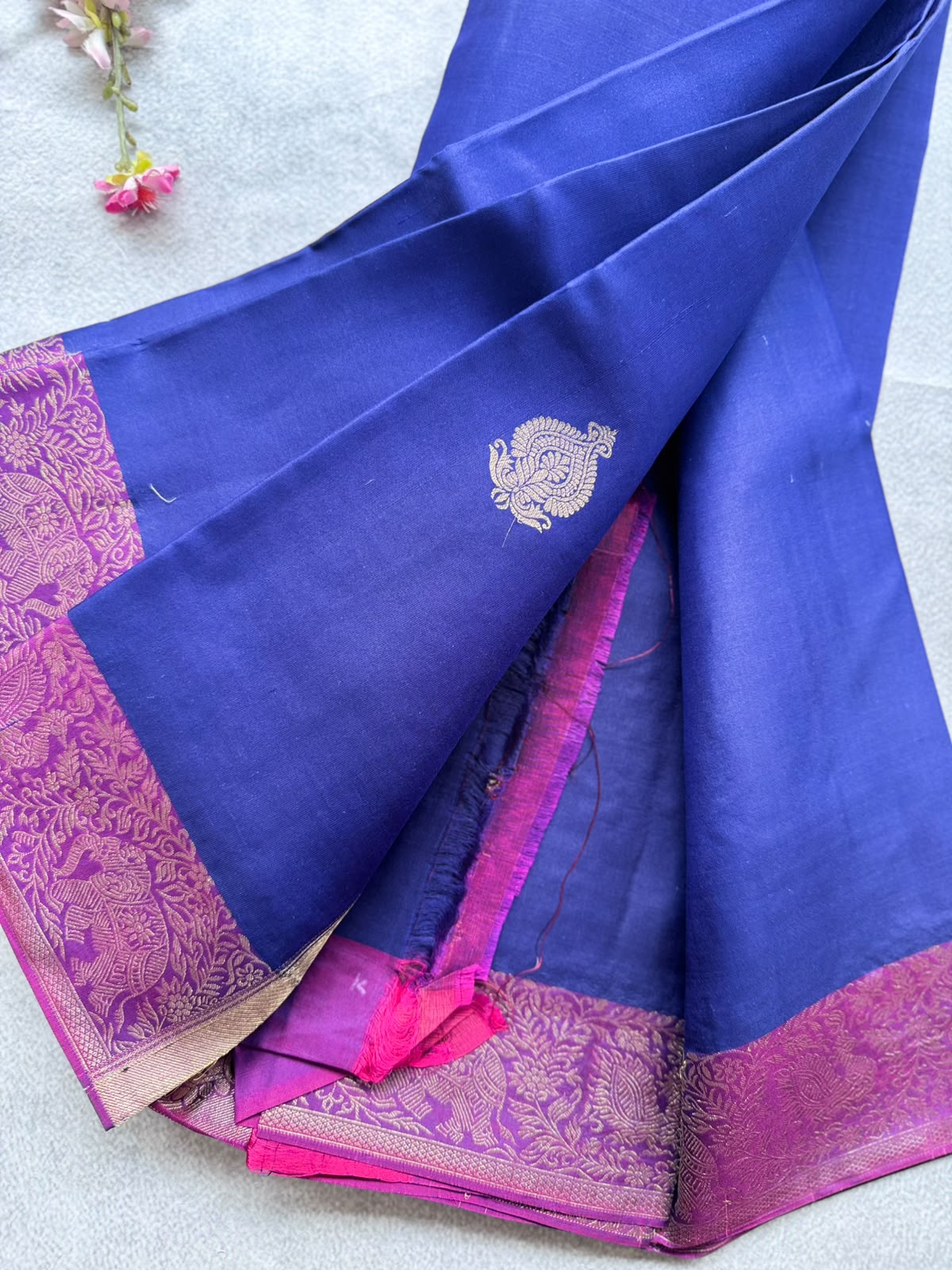 Navy Blue Pure Kanchi Silk Saree 109