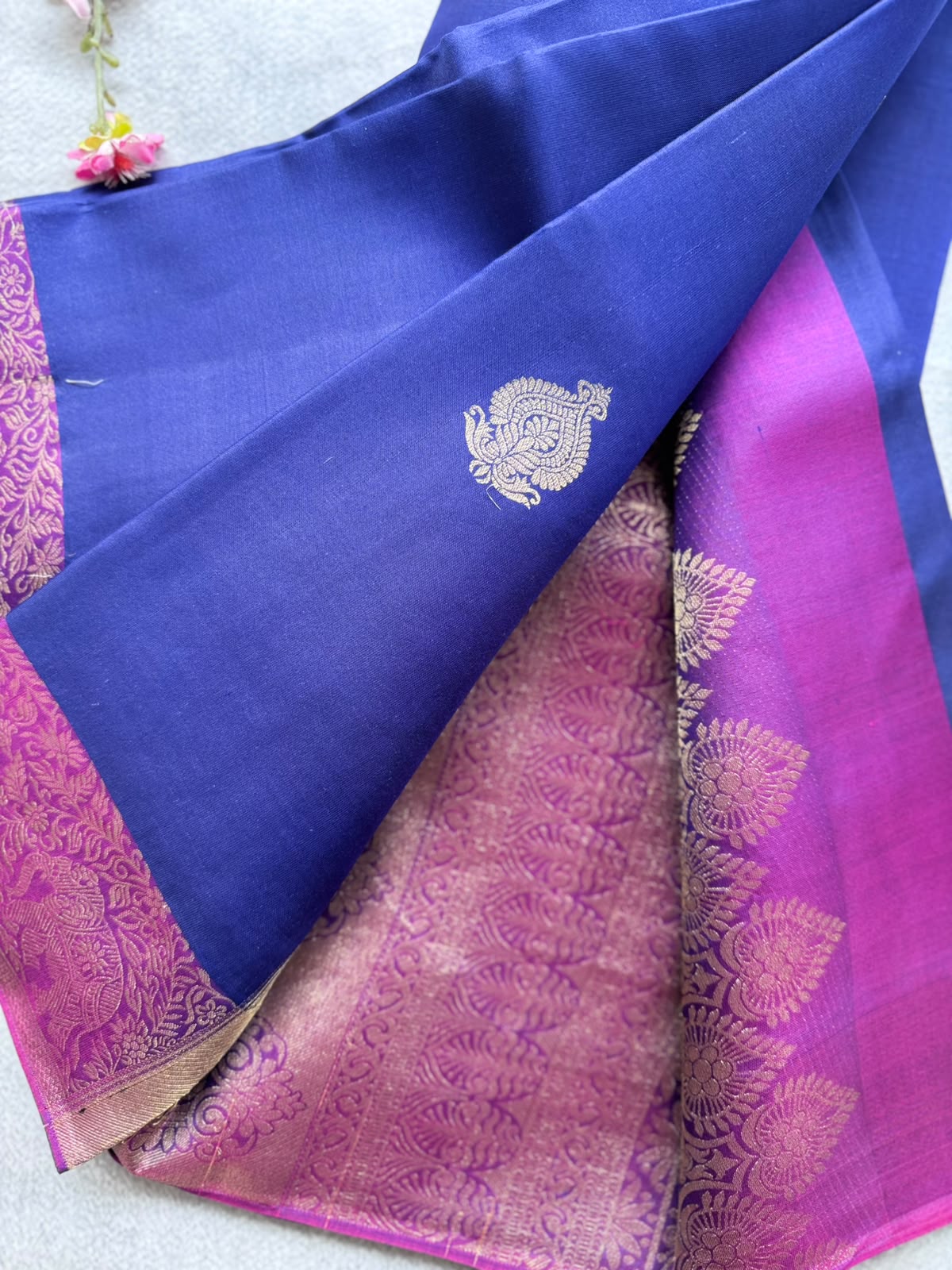 Navy Blue Pure Kanchi Silk Saree 109