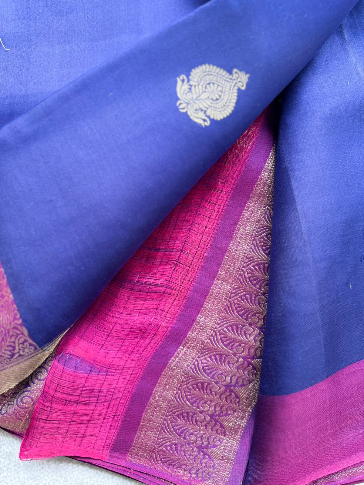 Navy Blue Pure Kanchi Silk Saree 109