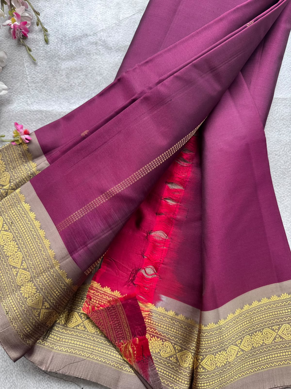 Wine Pure Kanchi Silk Saree 109