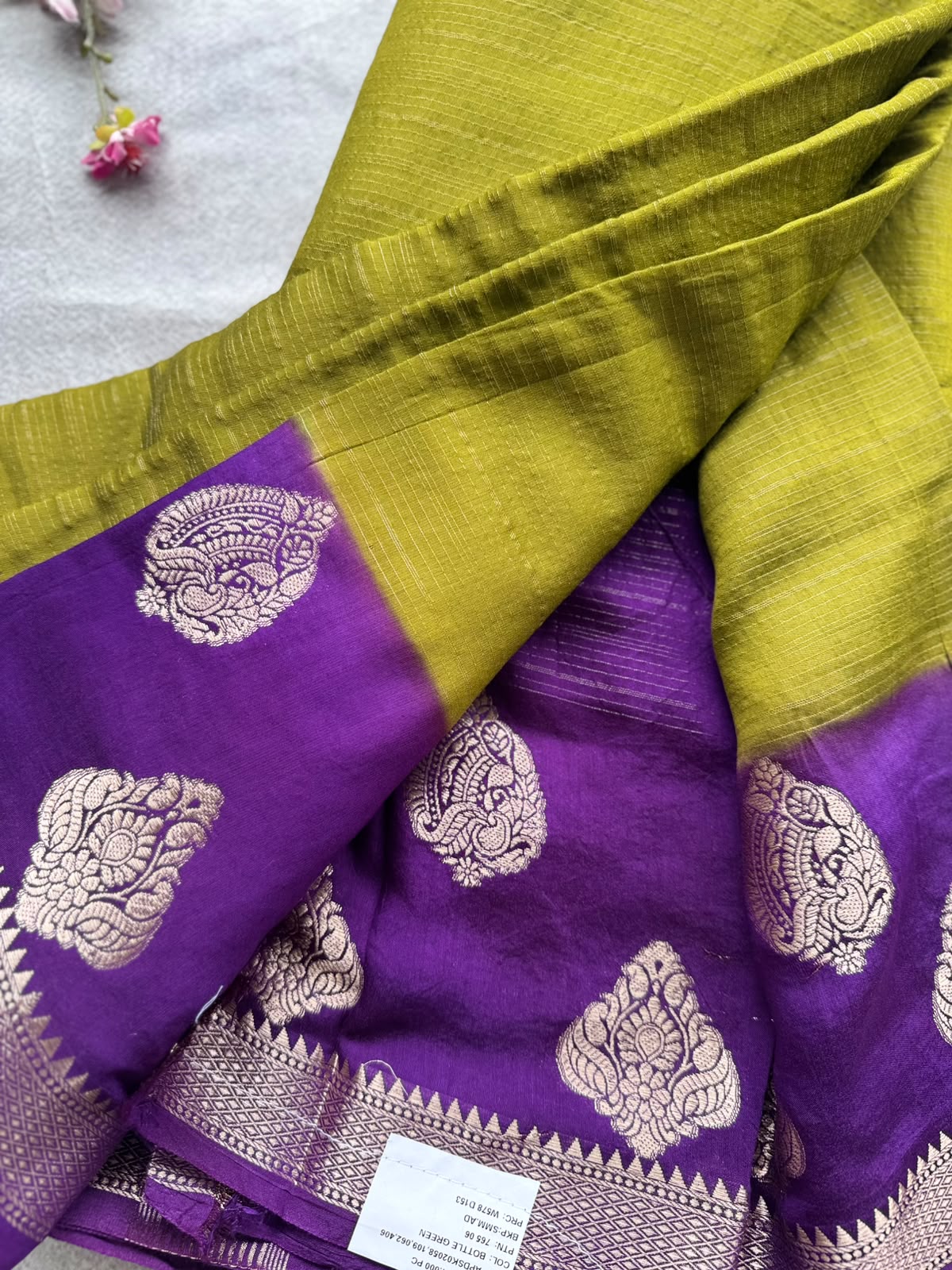 Mehandi Green Tussar Crepe Saree 109
