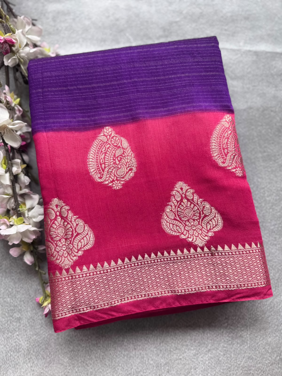 Purple Tussar Crepe Saree 109