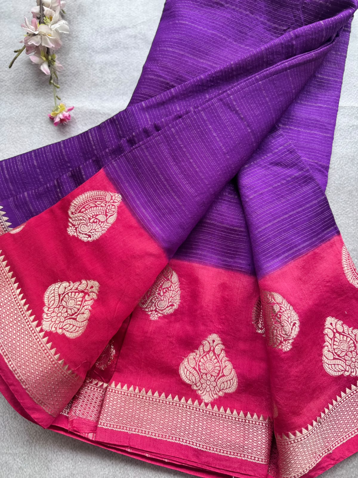 Purple Tussar Crepe Saree 109