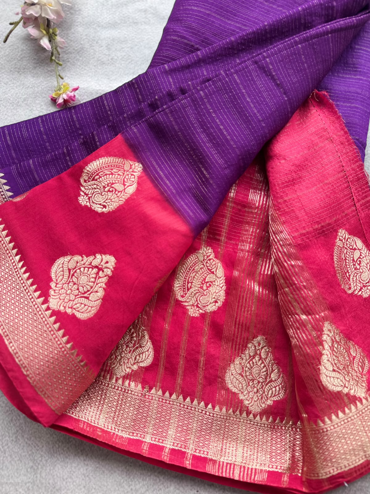 Purple Tussar Crepe Saree 109