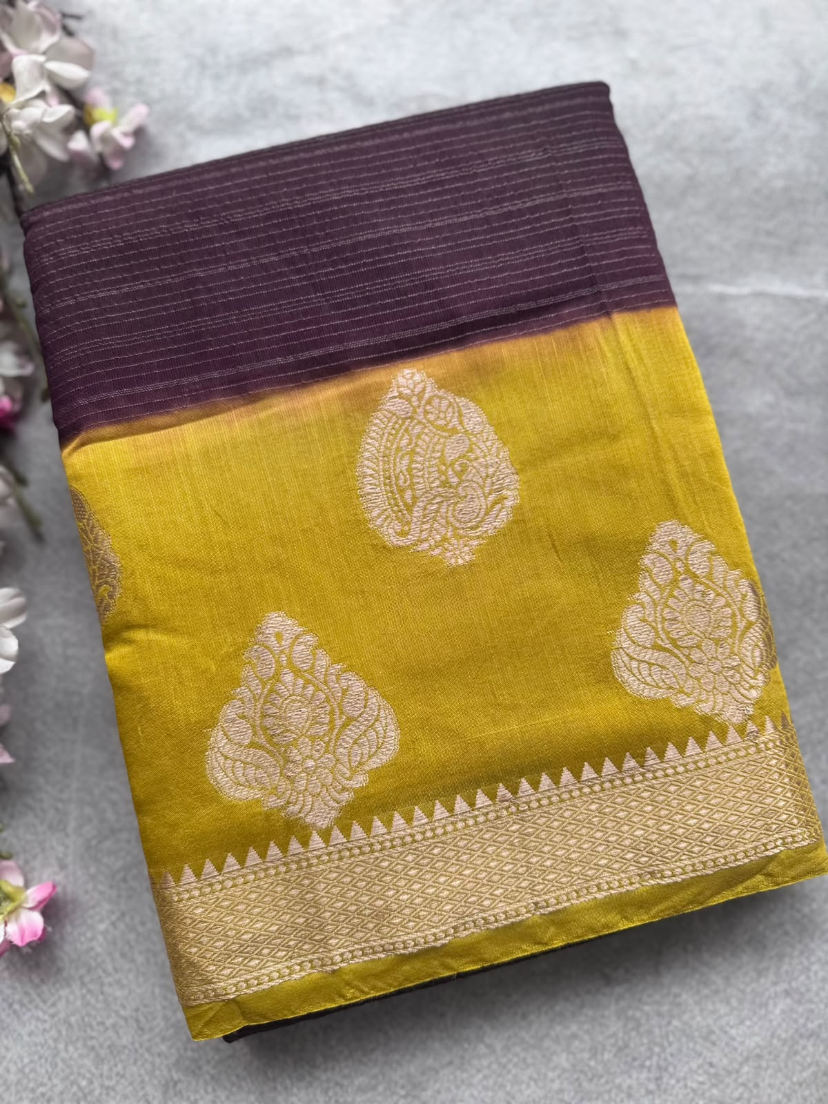 Brown Tussar Crepe Saree 109