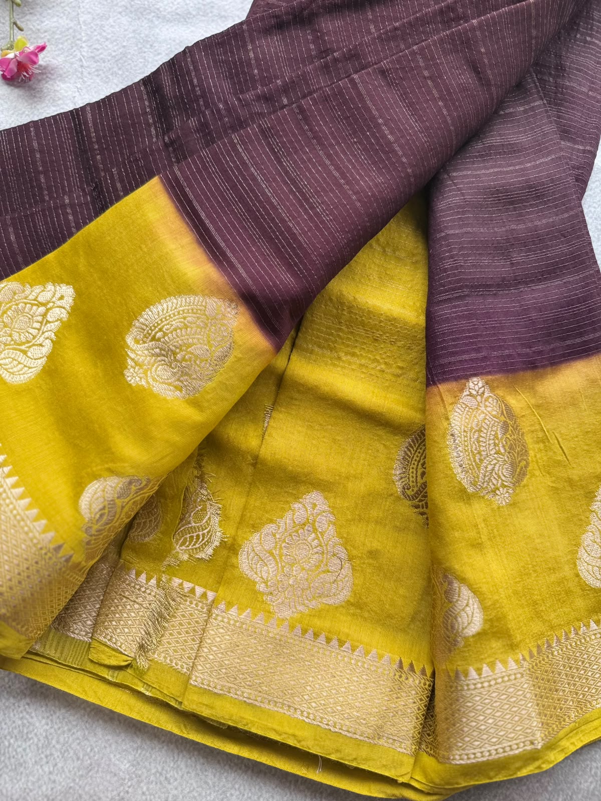 Brown Tussar Crepe Saree 109