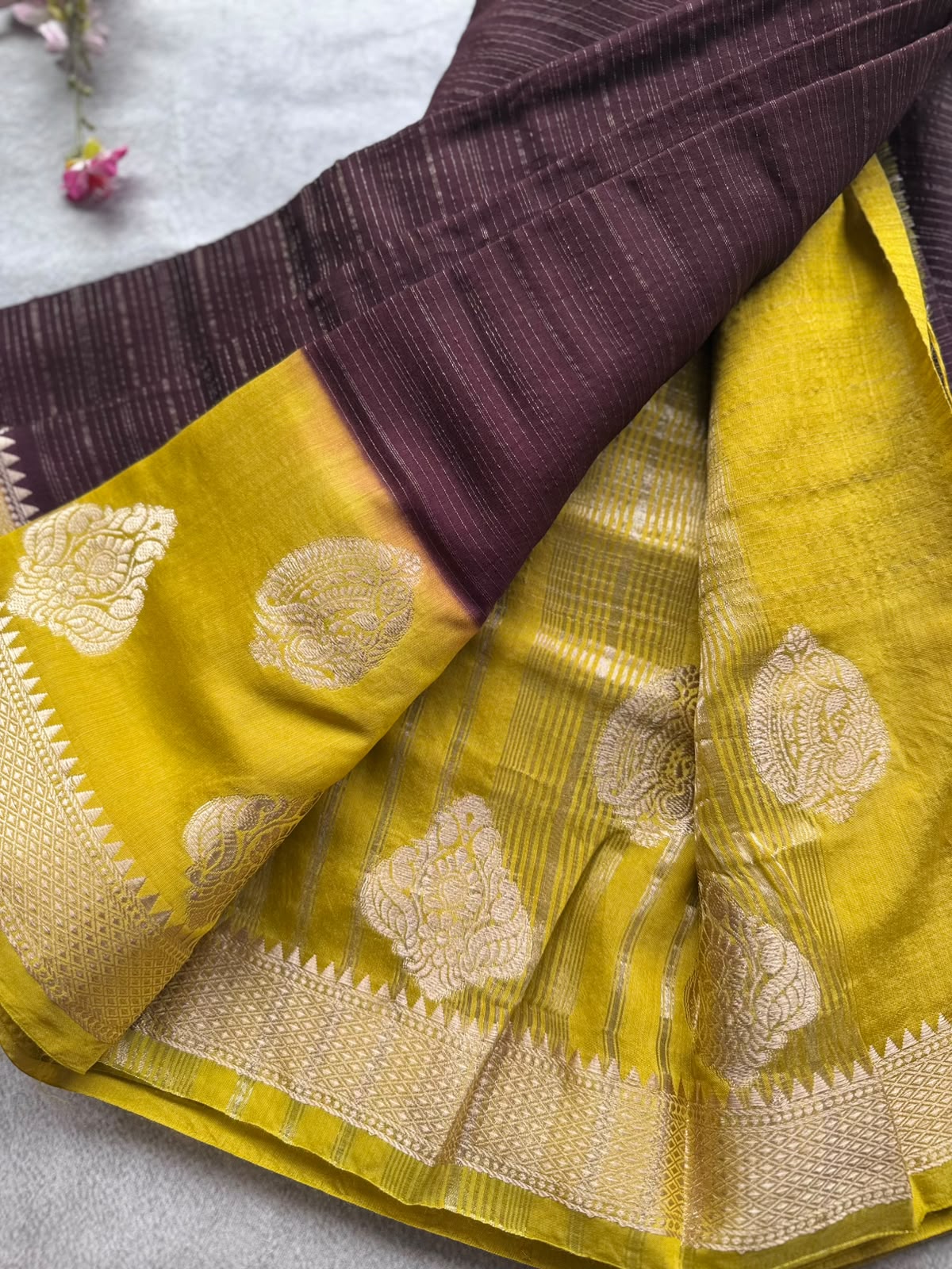 Brown Tussar Crepe Saree 109